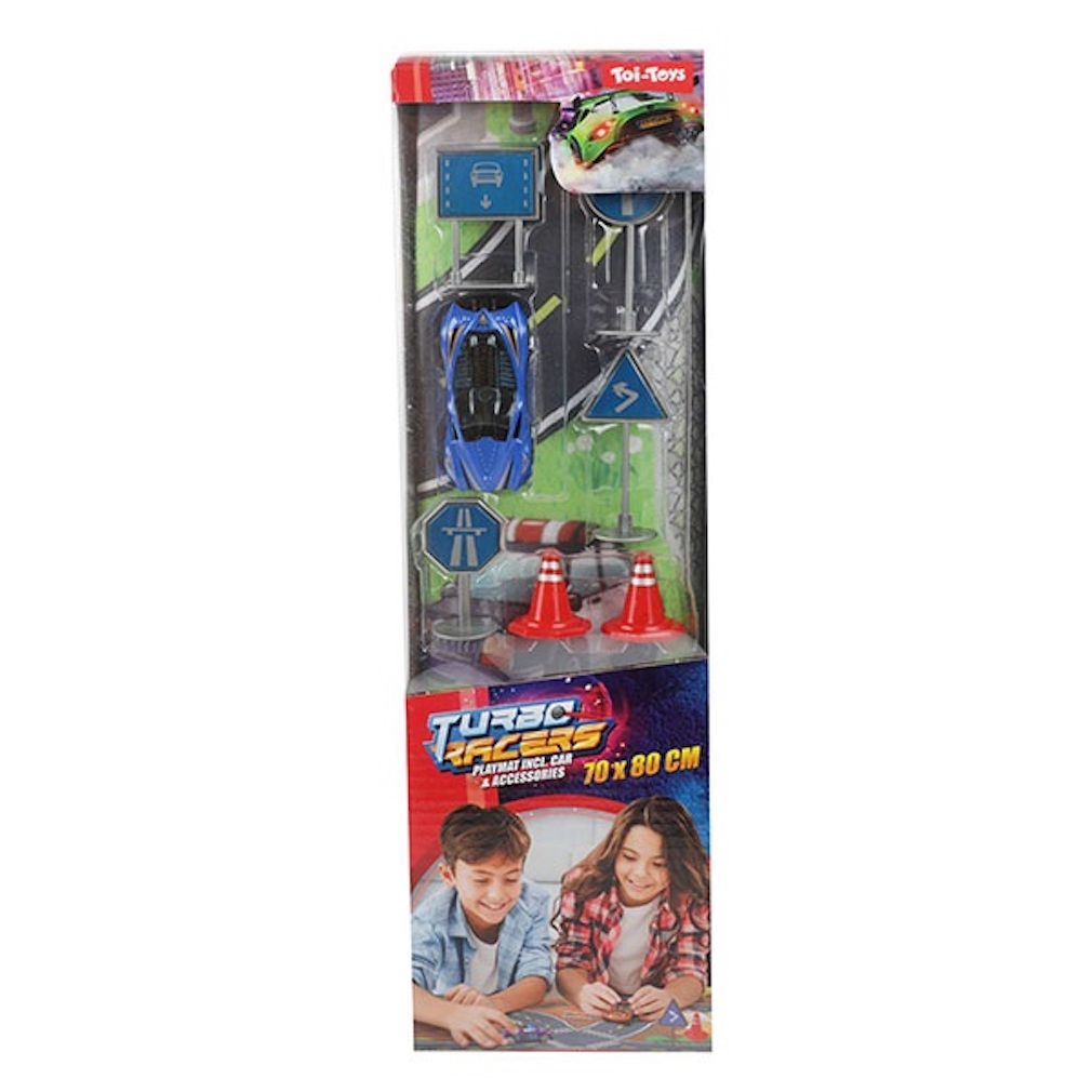 Spielautos mit einer Spielmatte und Verkehrszeichen oder Tierfiguren Spielautos mit einer Spielmatte und Verkehrszeichen oder Tierfiguren