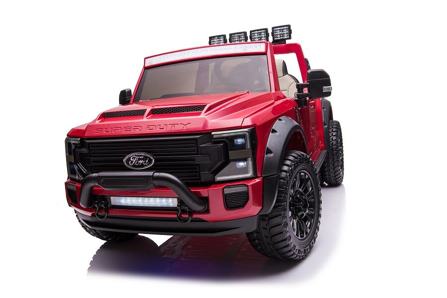 Elektro Kinderauto "Ford Super Duty" MP3 + Leder + EVA in Rot