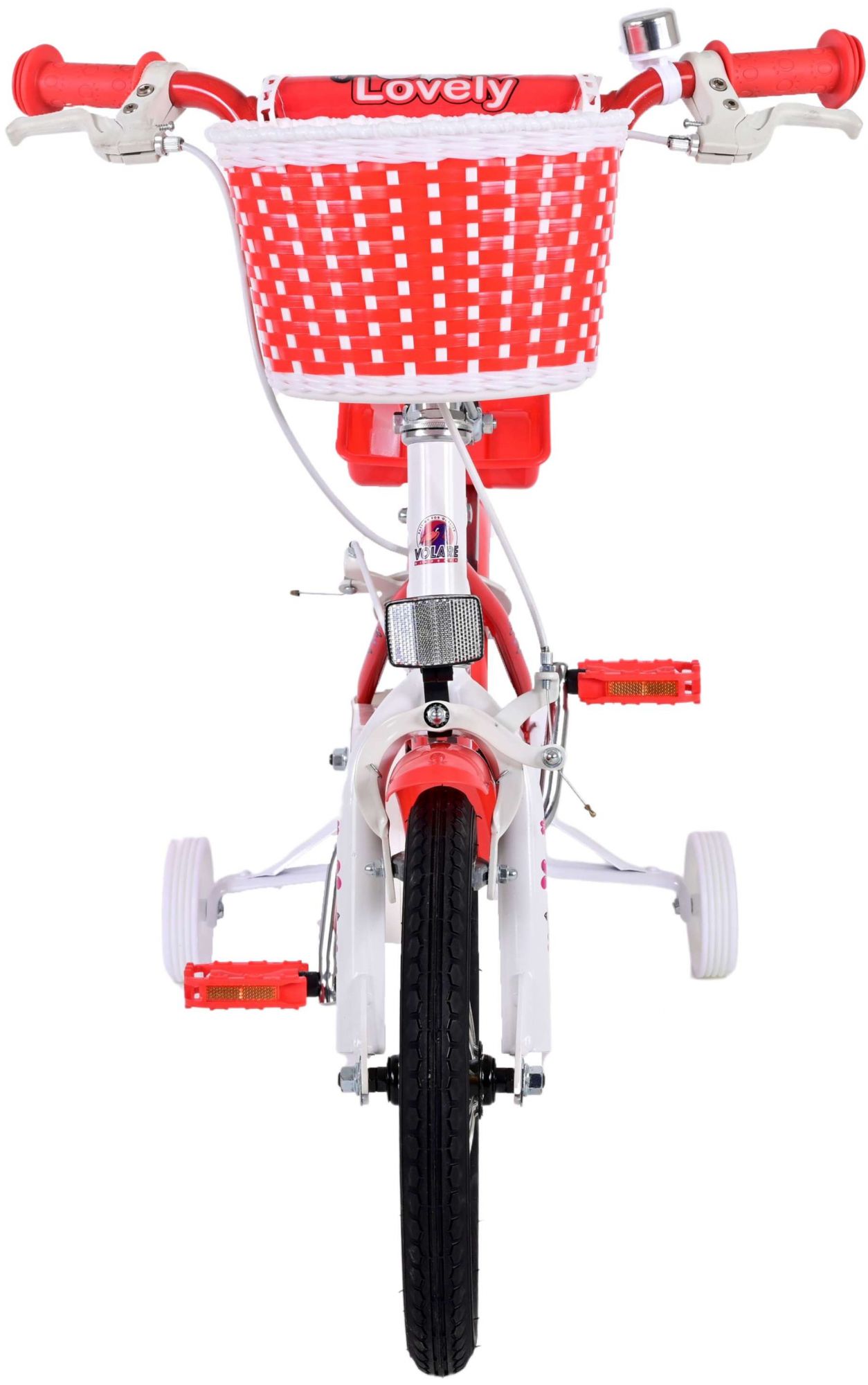 Kinderfahrrad Lovely für Mädchen 14 Zoll Kinderrad Rot Weiß Fahrrad