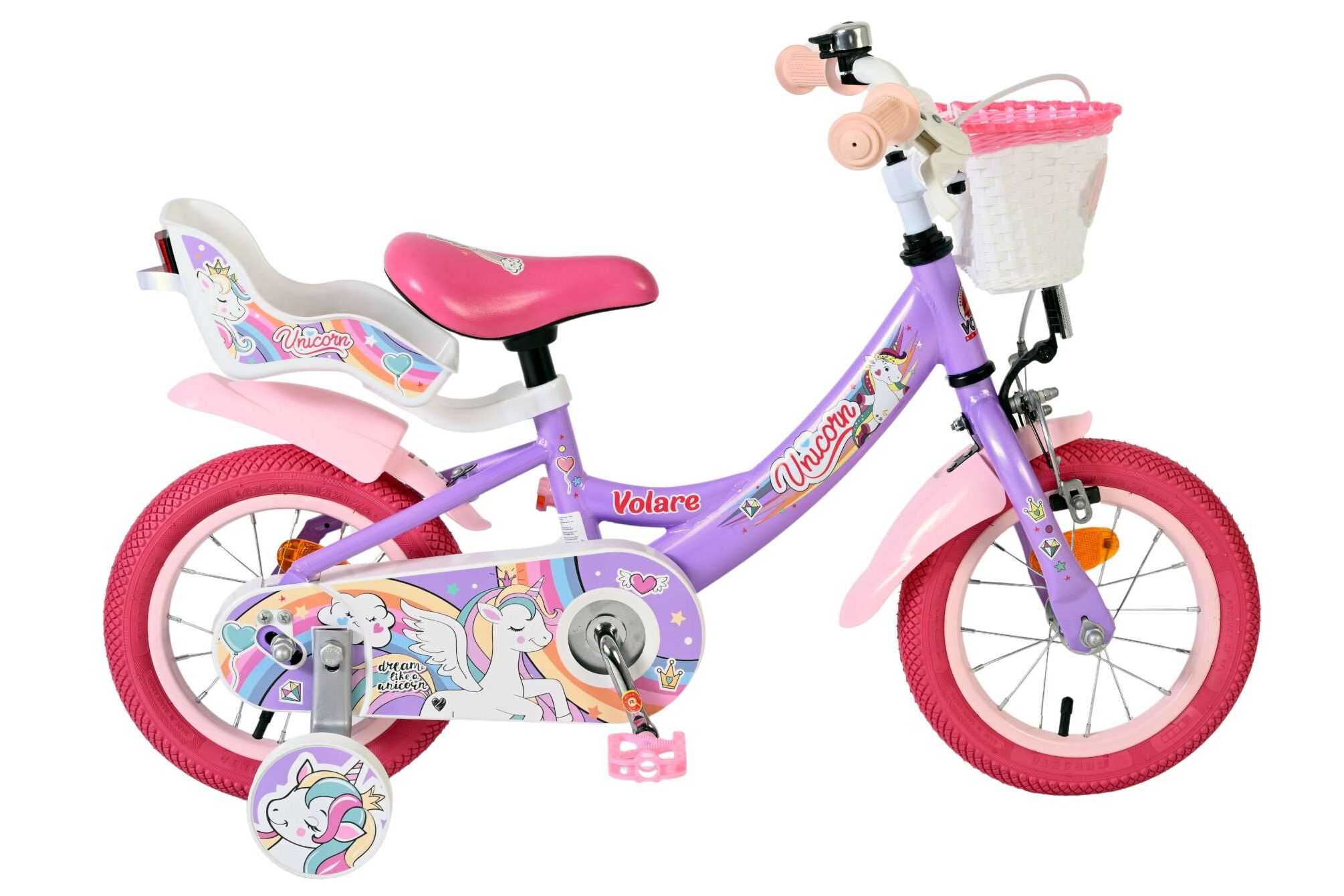 Volare Kinderfahrrad Unicorn für Mädchen 12 Zoll Kinderrad in Lila Volare Kinderfahrrad Unicorn für Mädchen 12 Zoll Kinderrad in Lila