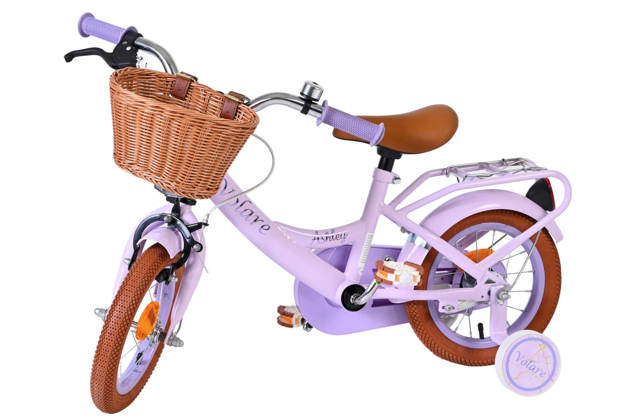 Volare Kinderfahrrad Ashley für Mädchen 12 Zoll Kinderrad in Lila