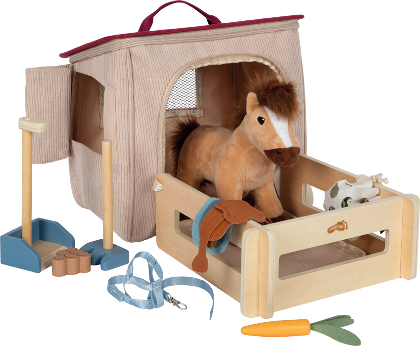 smallfoot Spielset Pferd mit Stall und Zubehör in der Tasche
