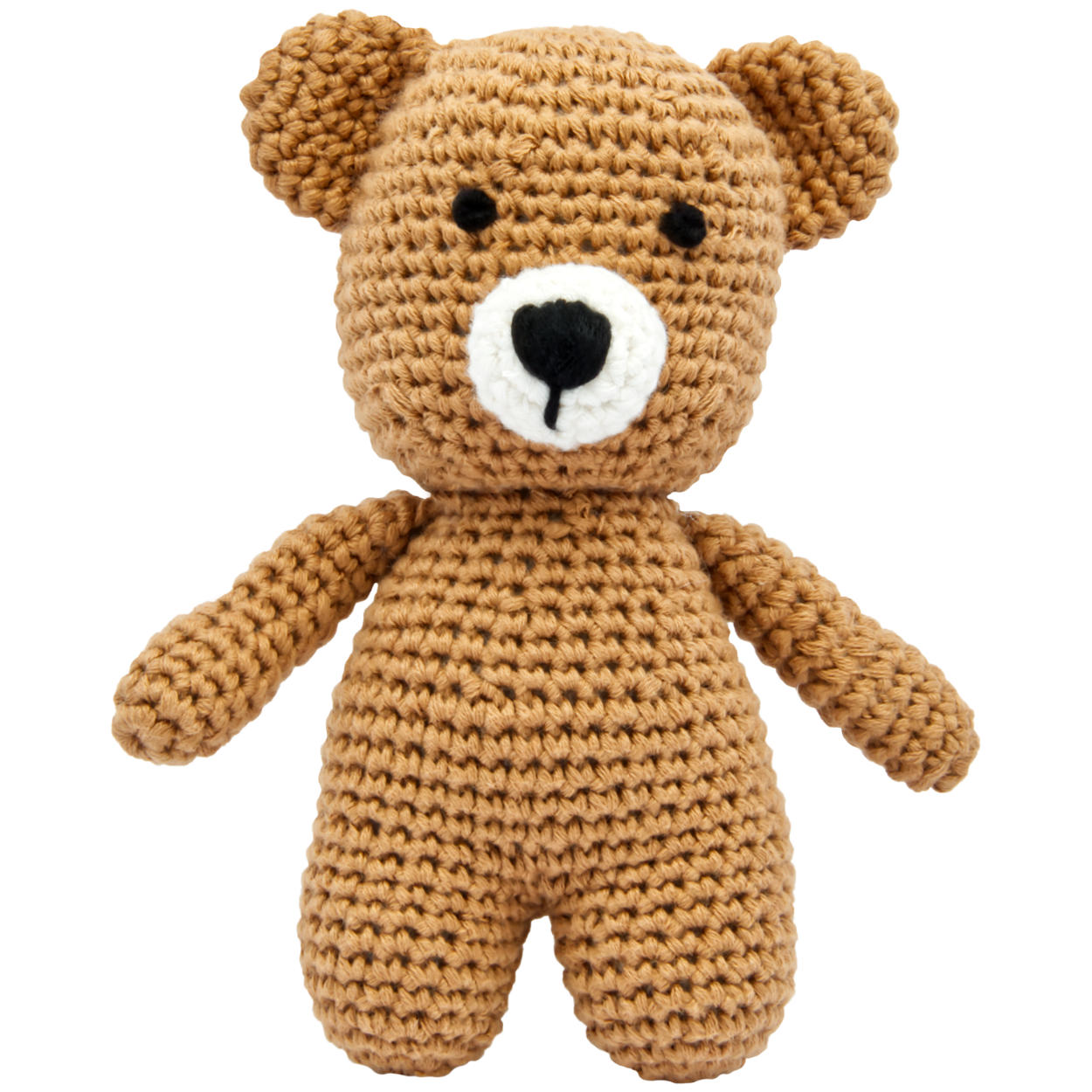 Handgestrickter Bär gehäkelt aus Baumwolle Spielzeug 15 cm