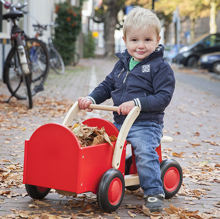 Rutscher aus Holz für Kinder mit rotem Kasten Holzspielzeug 