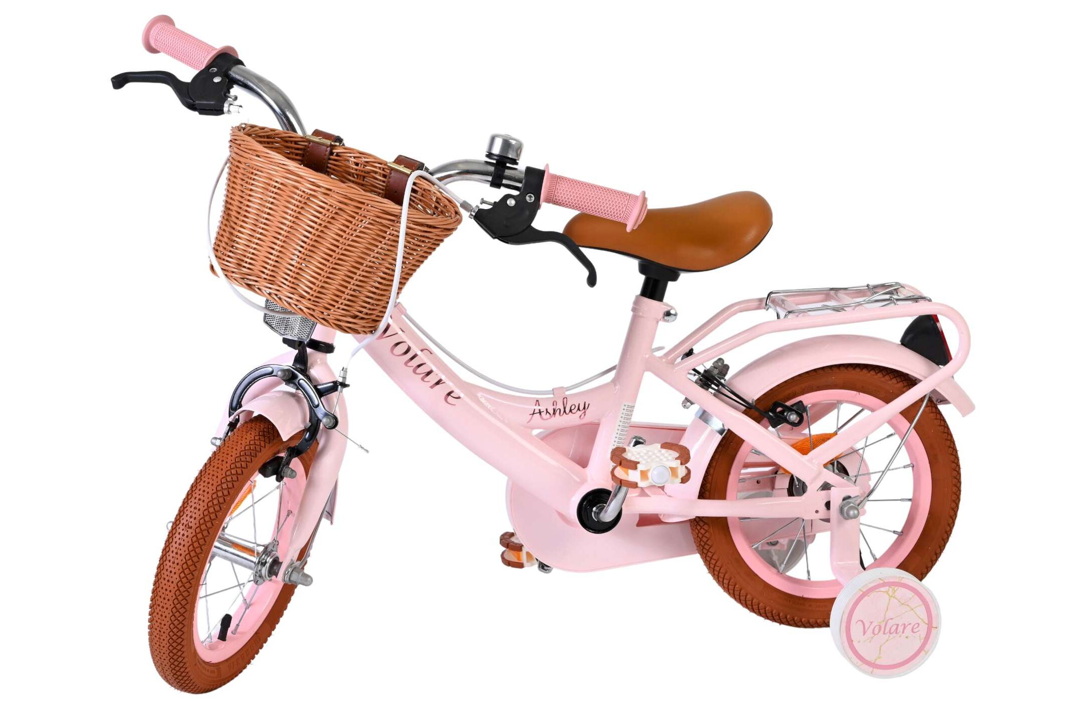 Kinderfahrrad Ashley für Mädchen 12 Zoll Kinderrad in Rosa, Zwei Handbremsen