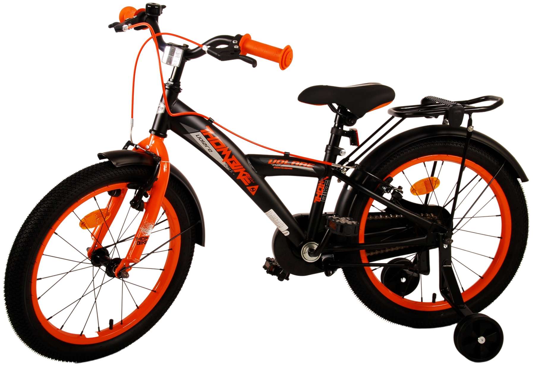 Kinderfahrrad Thombike für Jungen 18 Zoll Kinderrad in Schwarz Orange