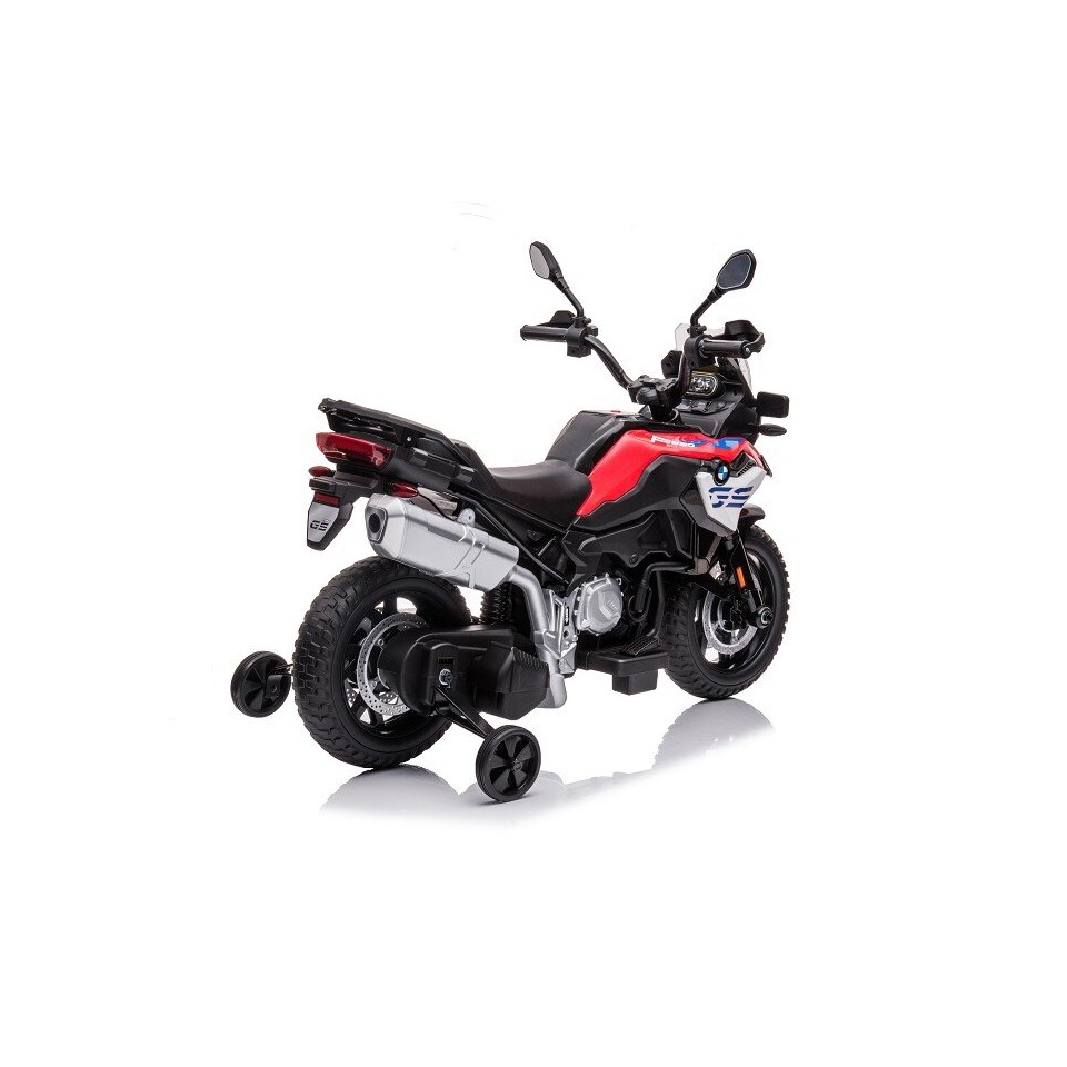 ES-Toys Elektro Kindermotorrad BMW F850 GS – 12V7A Akku – mit Stützräder, Musik und Lichter -EVA Reifen