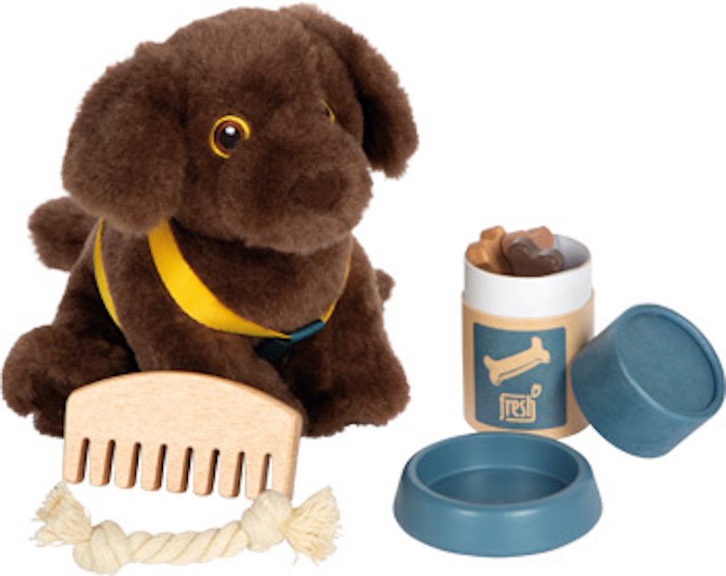 Hund mit Tasche und Pflege-Set Hund mit Tasche und Pflege-Set