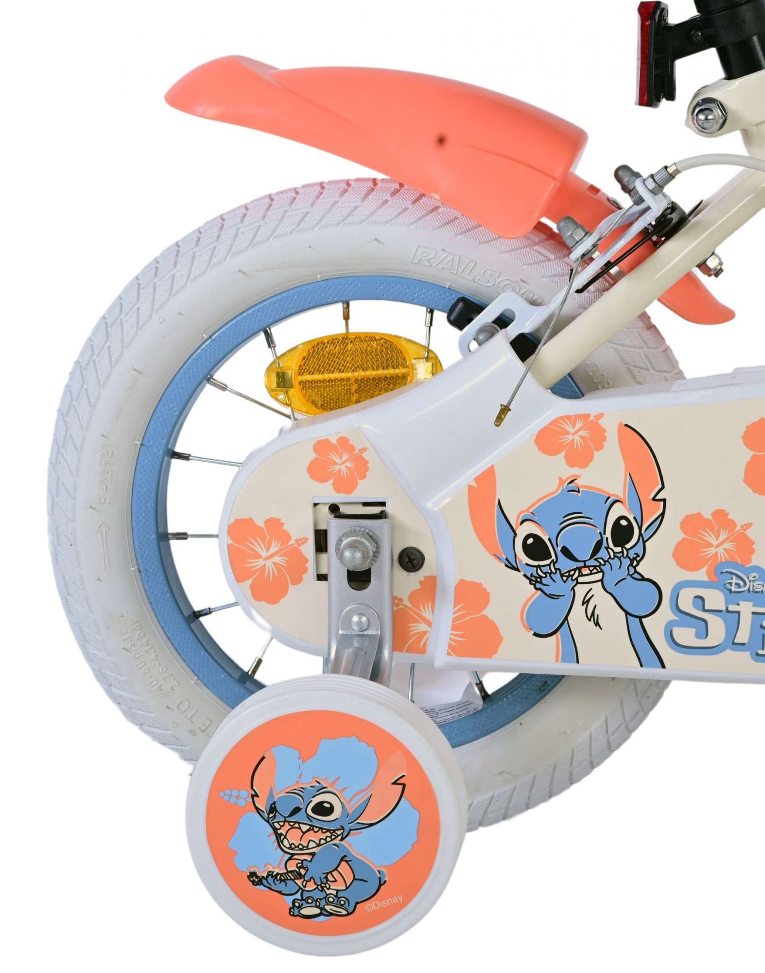 Kinderfahrrad Disney Stitch Mädchen 12 Zoll Kinderrad in Cremefarbend