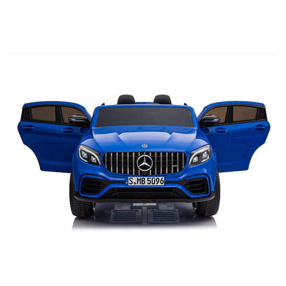 ES-Toys Kinderfahrzeug – Elektro Auto „Mercedes GLC63S“ – lizenziert – Doppelsitzer – 12V10AH Akku,4 Motoren+ 2,4Ghz+Ledersitz+EVA – Schwarz