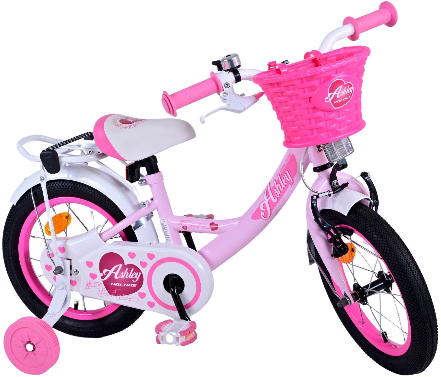Kinderfahrrad Ashley für Mädchen 14 Zoll Kinderrad in Rosa