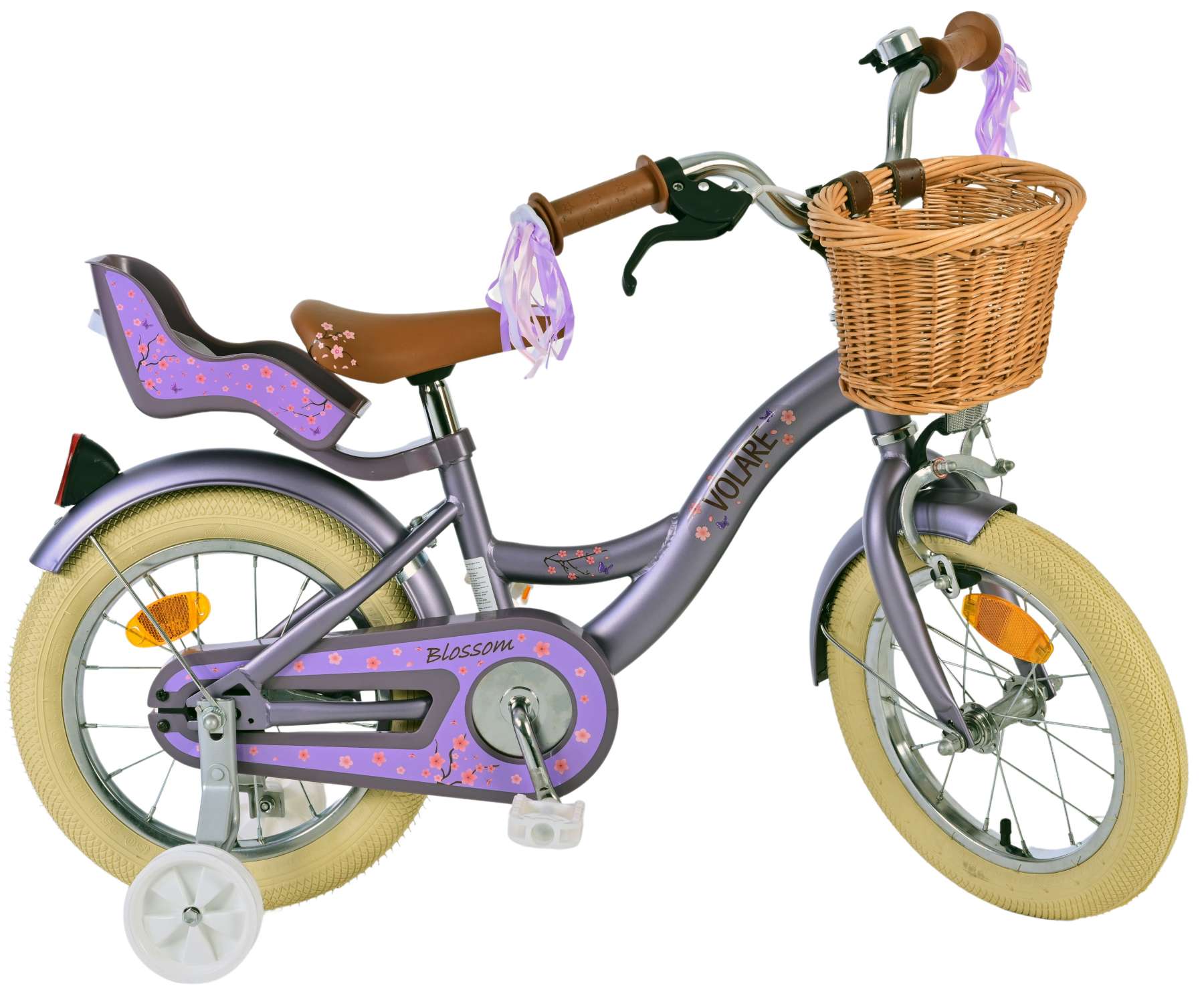 Kinderfahrrad Blossom für Mädchen 14 Zoll Kinderrad in Lila