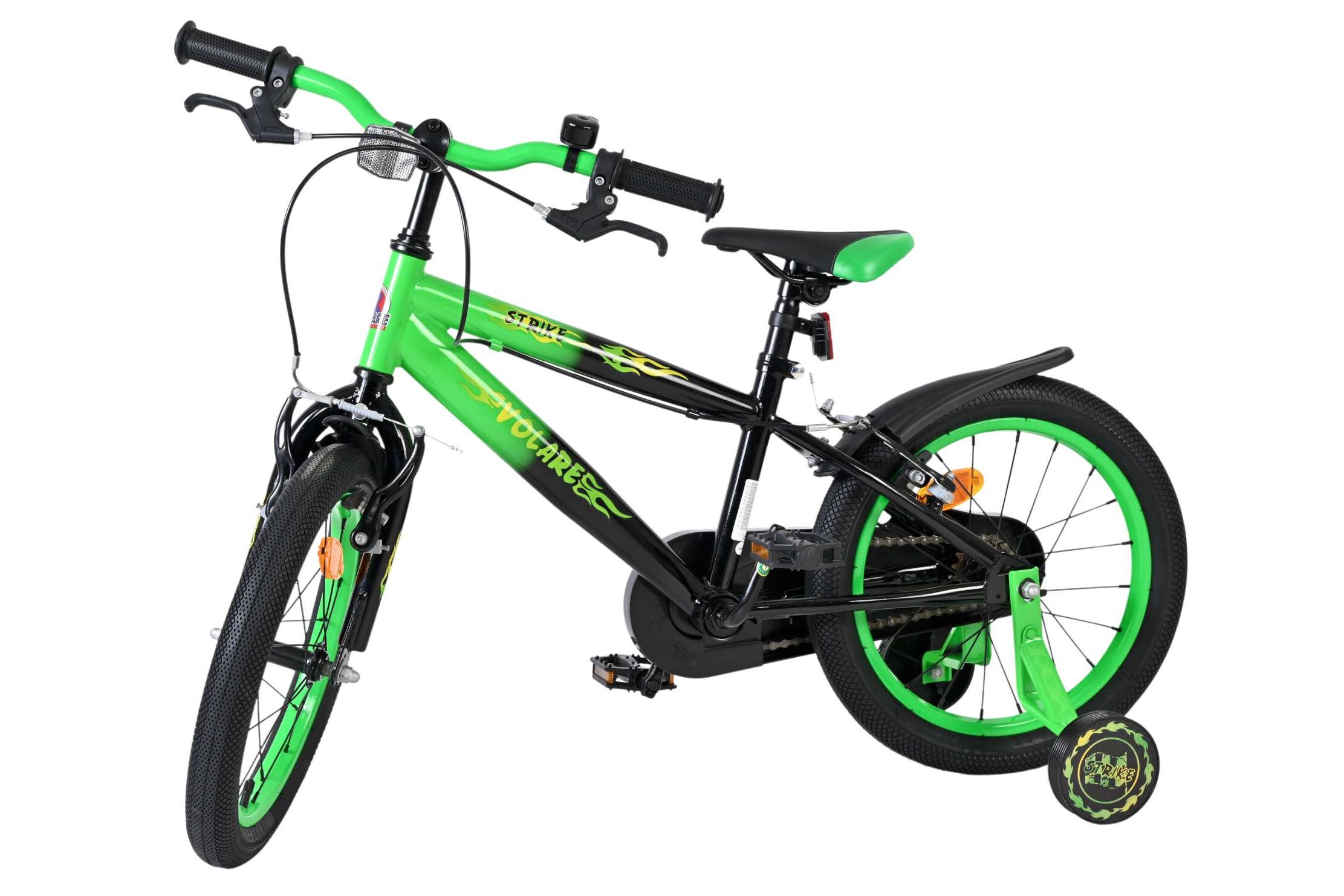 Kinderfahrrad Strike für Jungen 16 Zoll Kinderrad in Schwarz/Grün, Zwei Handbremsen Kinderfahrrad Strike für Jungen 16 Zoll Kinderrad in Schwarz/Grün, Zwei Handbremsen