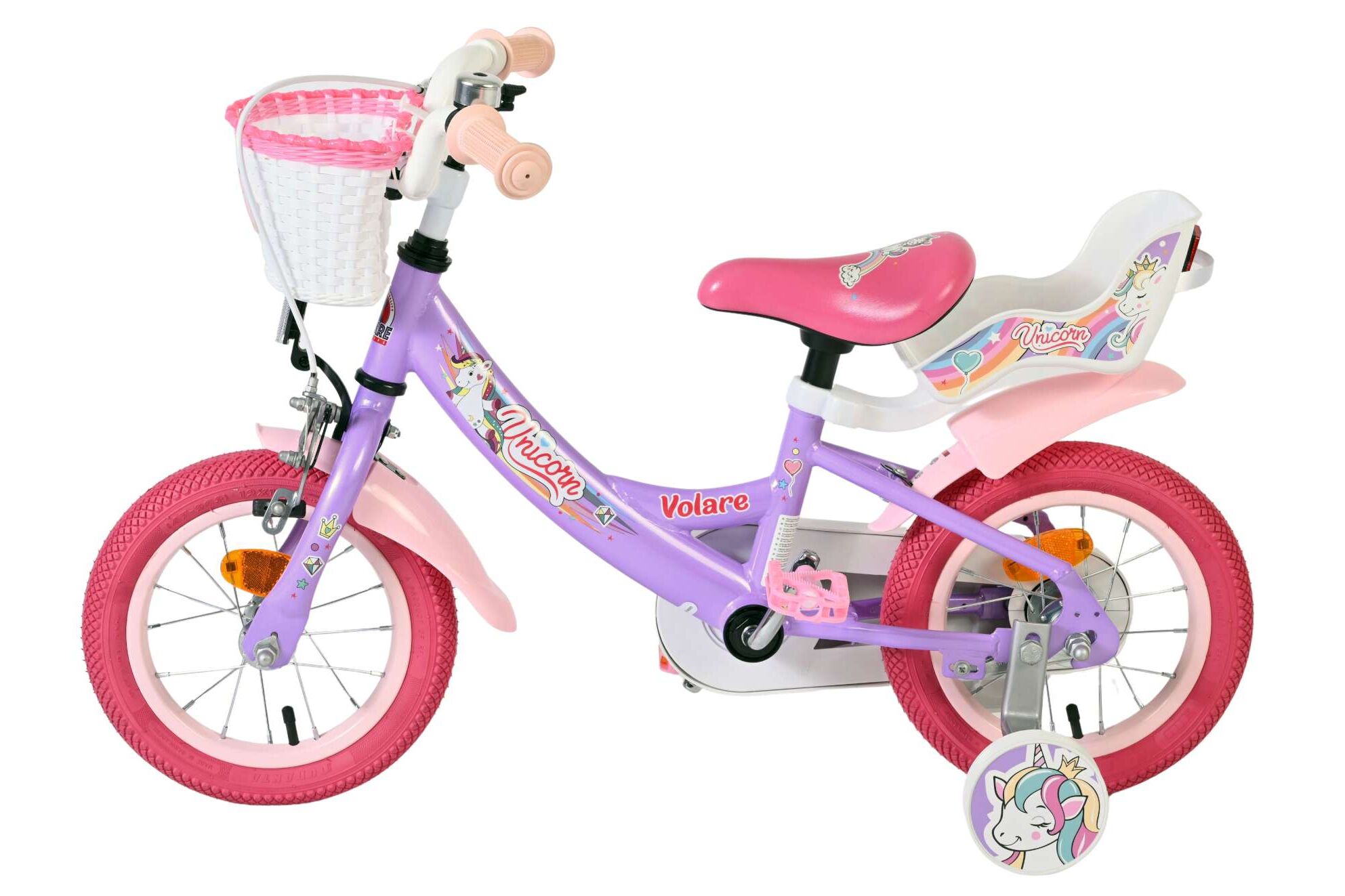 Volare Kinderfahrrad Unicorn für Mädchen 12 Zoll Kinderrad in Lila Volare Kinderfahrrad Unicorn für Mädchen 12 Zoll Kinderrad in Lila