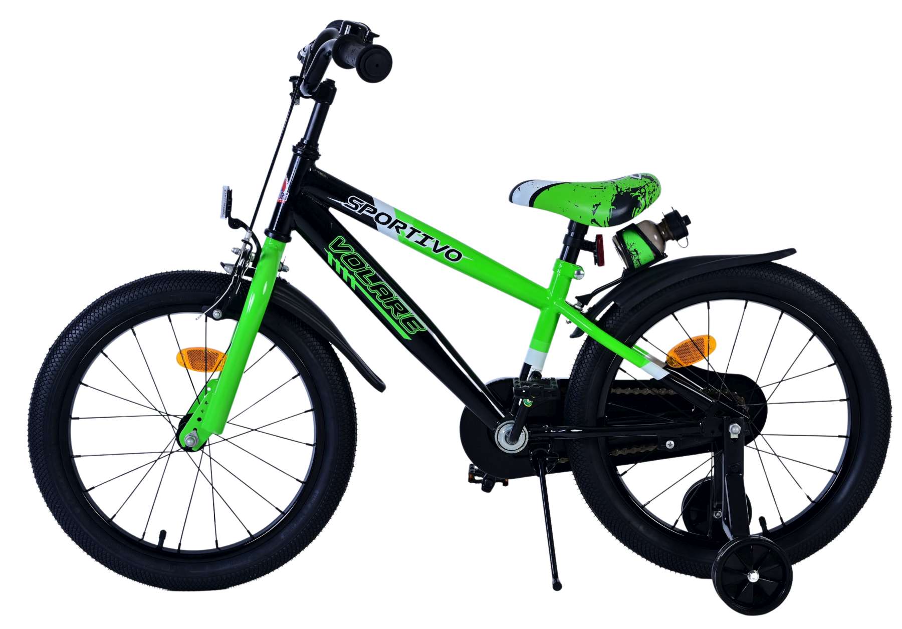 Kinderfahrrad Rocky Fahrrad für Jungen 18 Zoll Kinderrad Grün Schwarz