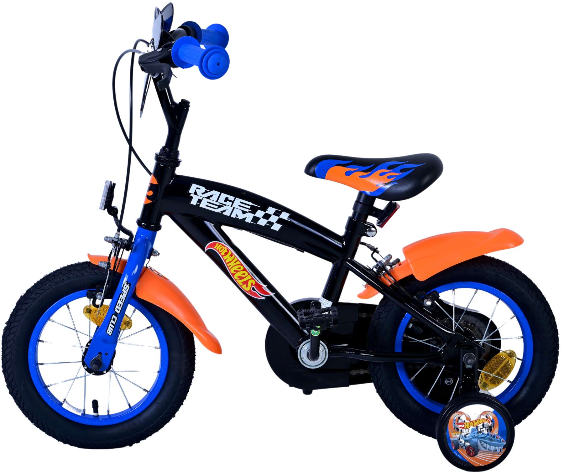 Kinderfahrrad Hot Wheels für Jungen Fahrrad 12 Zoll Kinderrad Schwarz