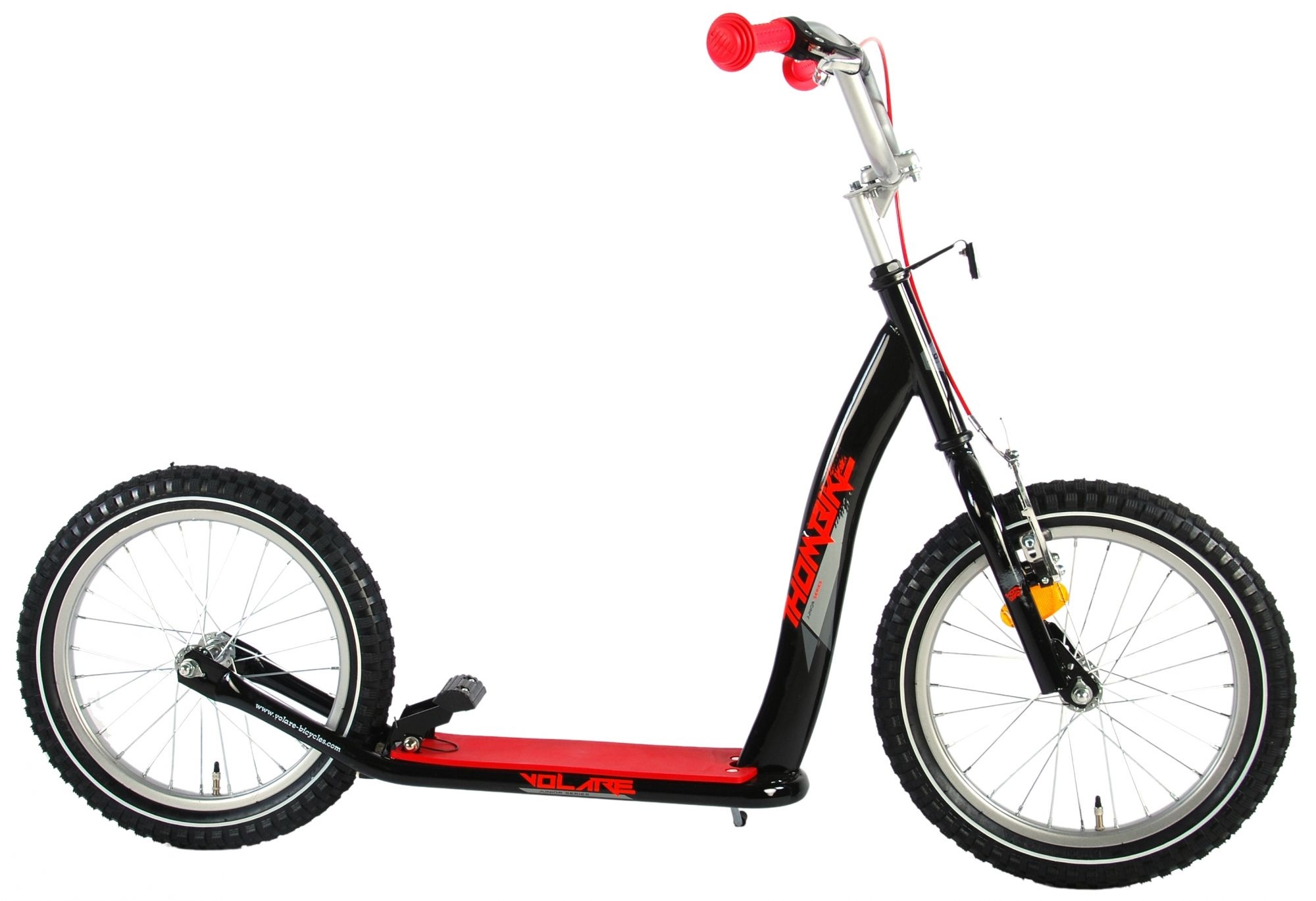 Roller 16 Zoll Kinderrad in Schwarz Rot Tretroller Roller 16 Zoll Kinderrad in Schwarz Rot Tretroller