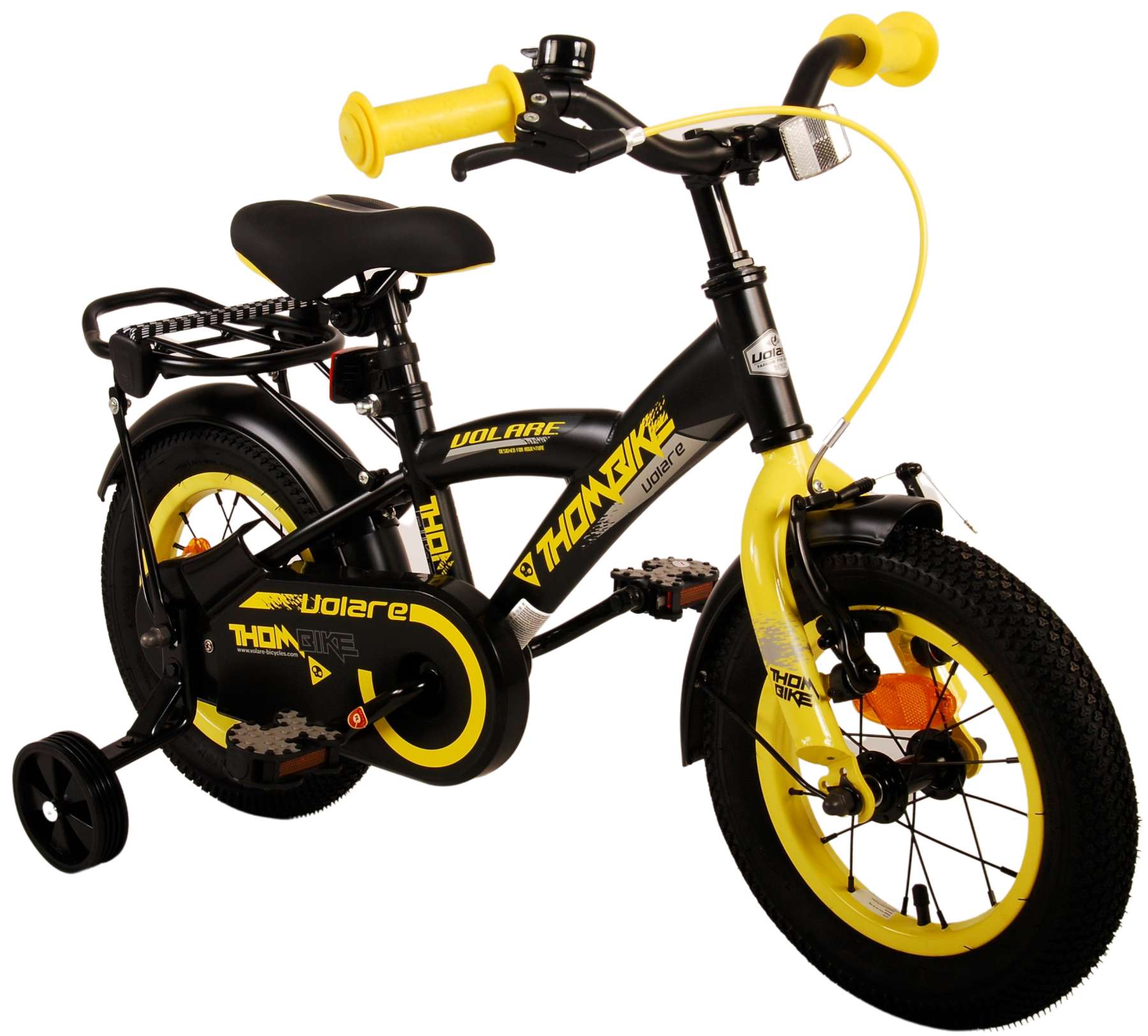 Kinderfahrrad Thombike für Jungen 12 Zoll Kinderrad in Schwarz Gelb