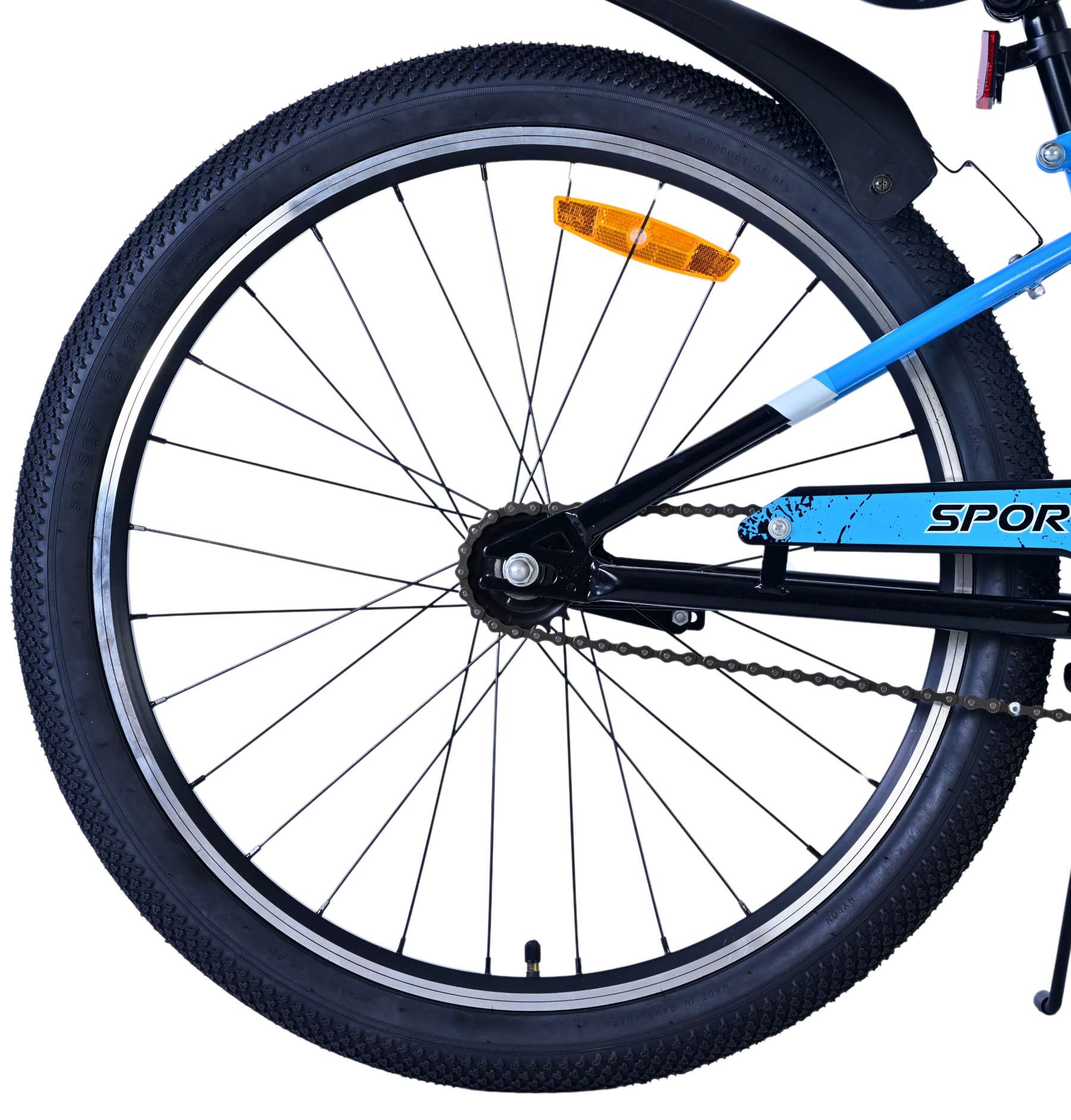 Kinderfahrrad Sportivo für Jungen 24 Zoll Kinderrad in Schwarz Blau 7 Gänge