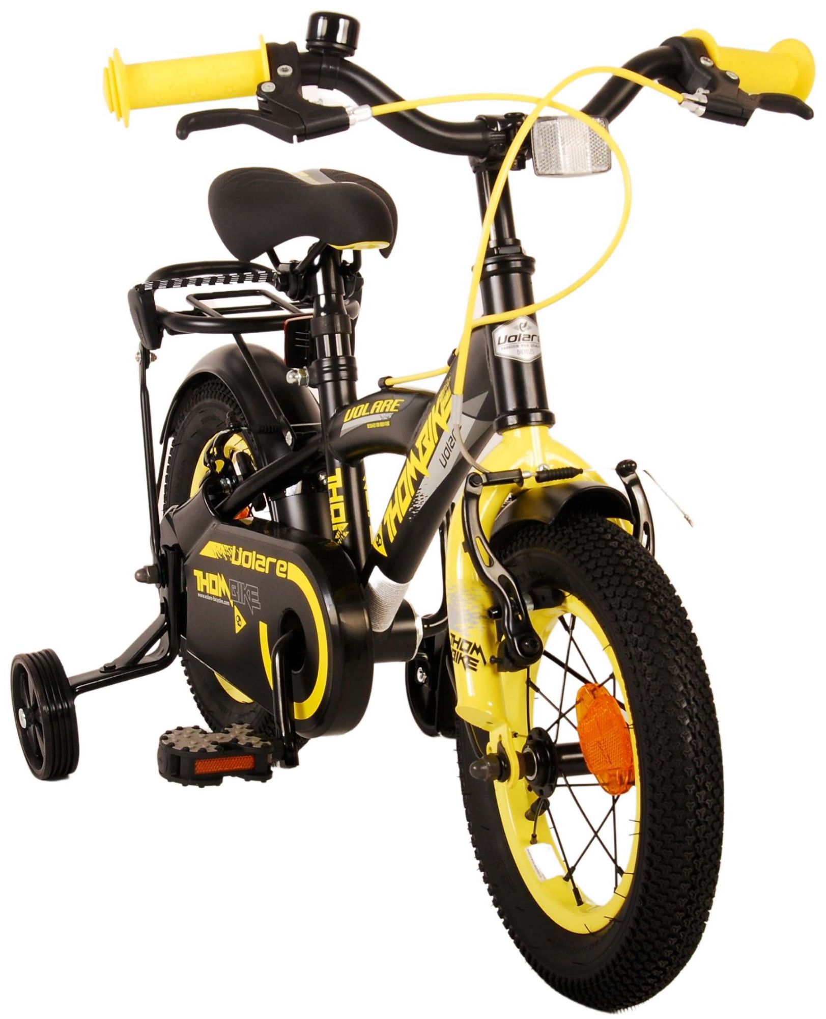 Kinderfahrrad Thombike für Jungen 12 Zoll Kinderrad in Schwarz Gelb