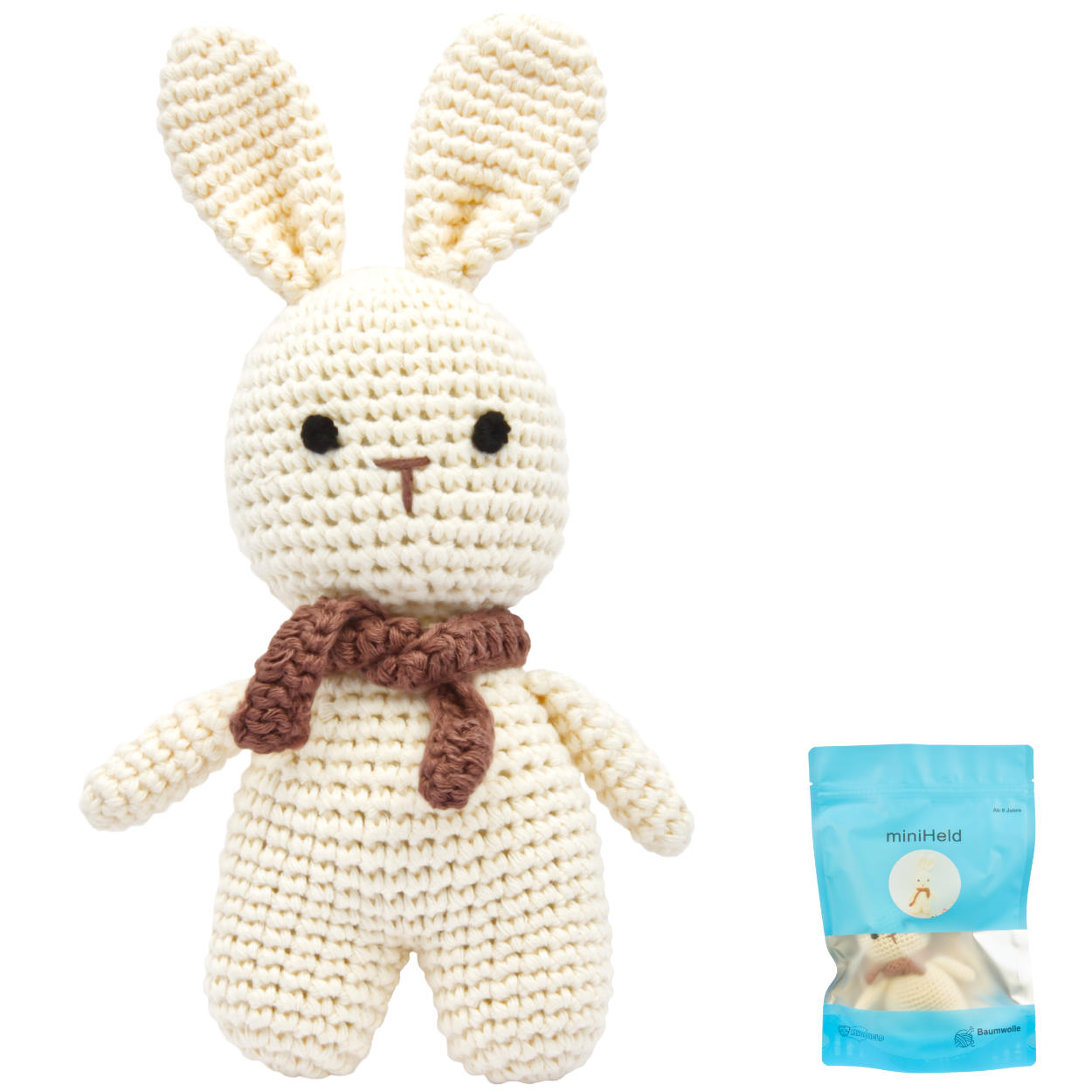 Handgestrickter Hase gehäkelt aus Baumwolle Spielzeug 18 cm Handgestrickter Hase gehäkelt aus Baumwolle Spielzeug 18 cm