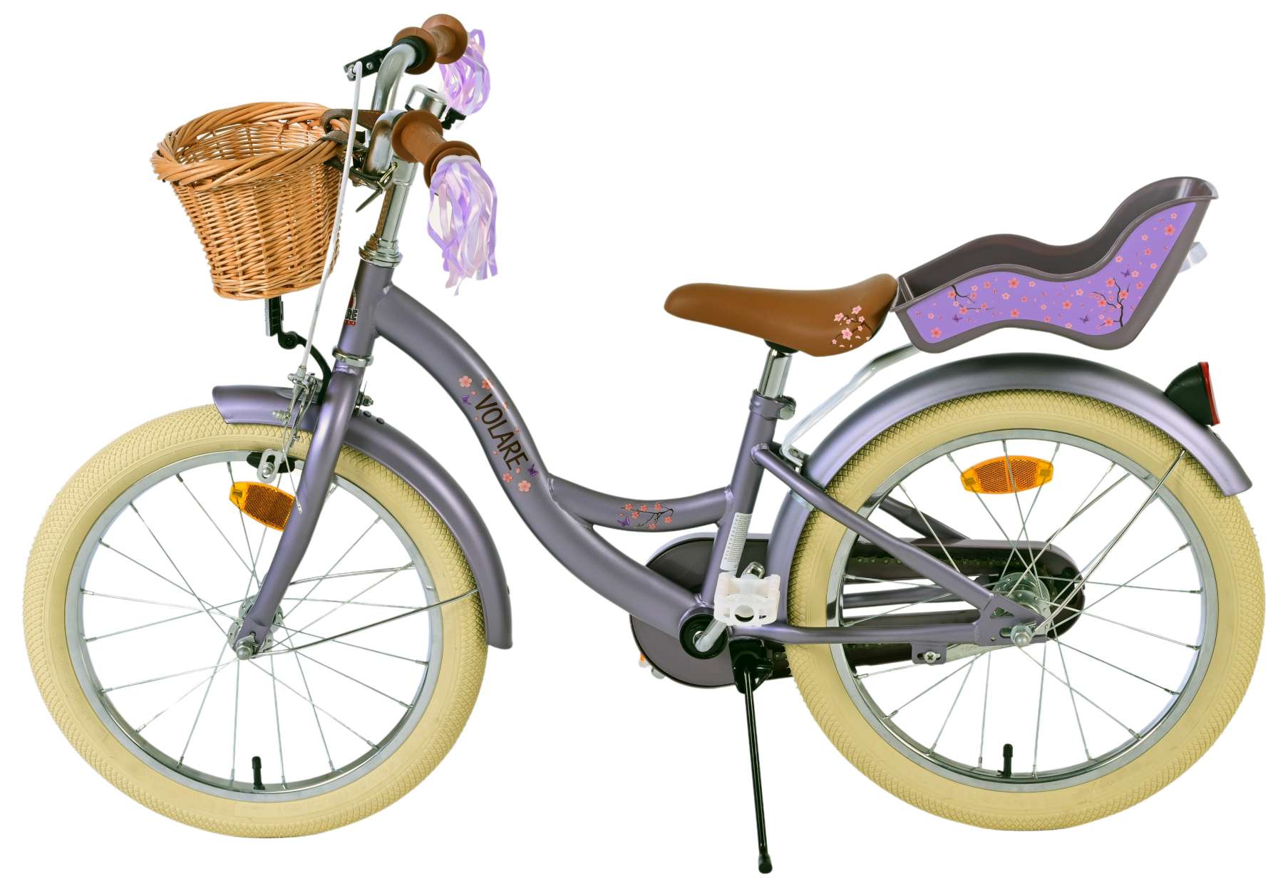 Kinderfahrrad Blossom Fahrrad für Mädchen 18 Zoll Kinderrad in Lila