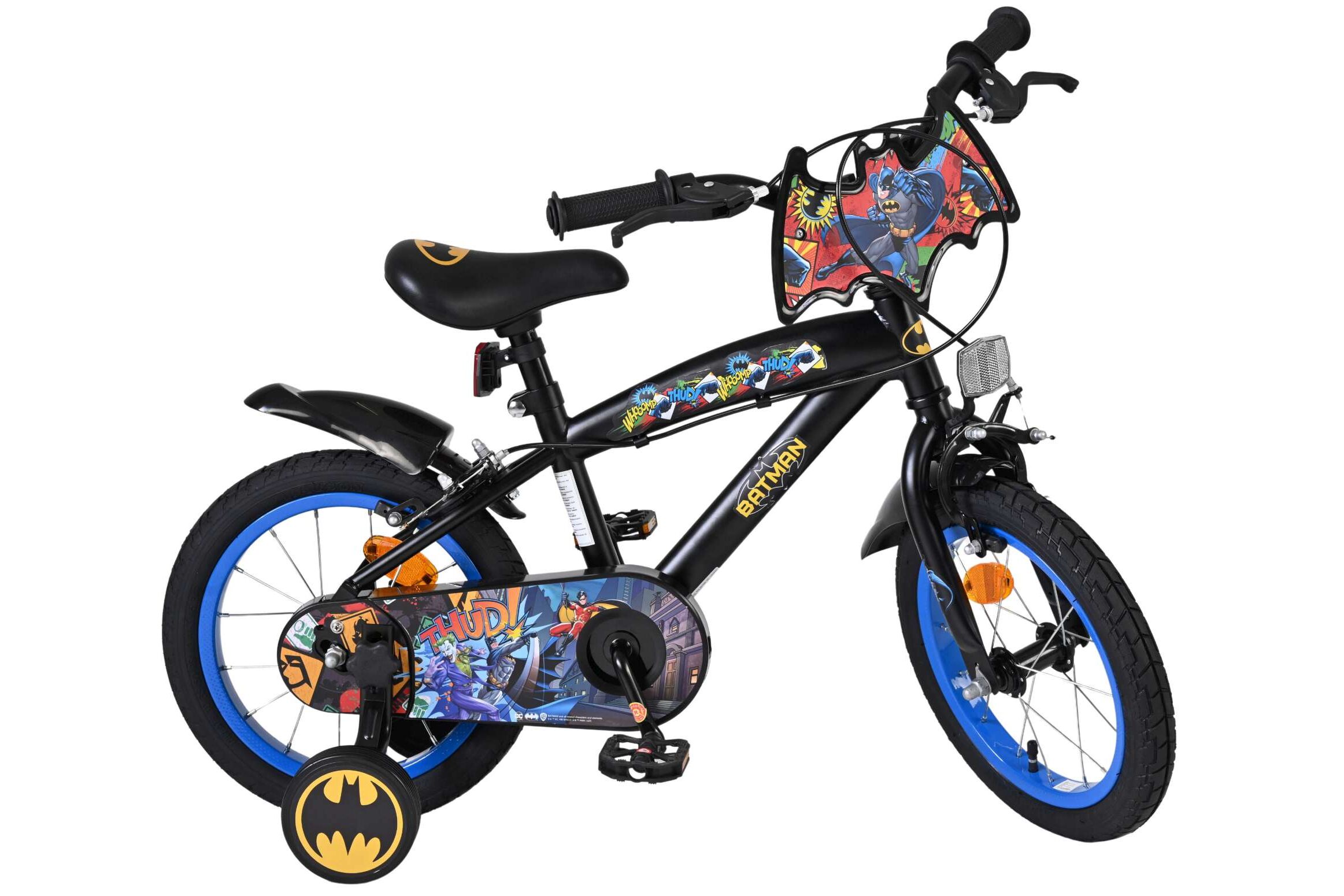 Volare Kinderfahrrad Batman für Jungen 14 Zoll Kinderrad in Schwarz, Zwei Handbremsen Volare Kinderfahrrad Batman für Jungen 14 Zoll Kinderrad in Schwarz, Zwei Handbremsen