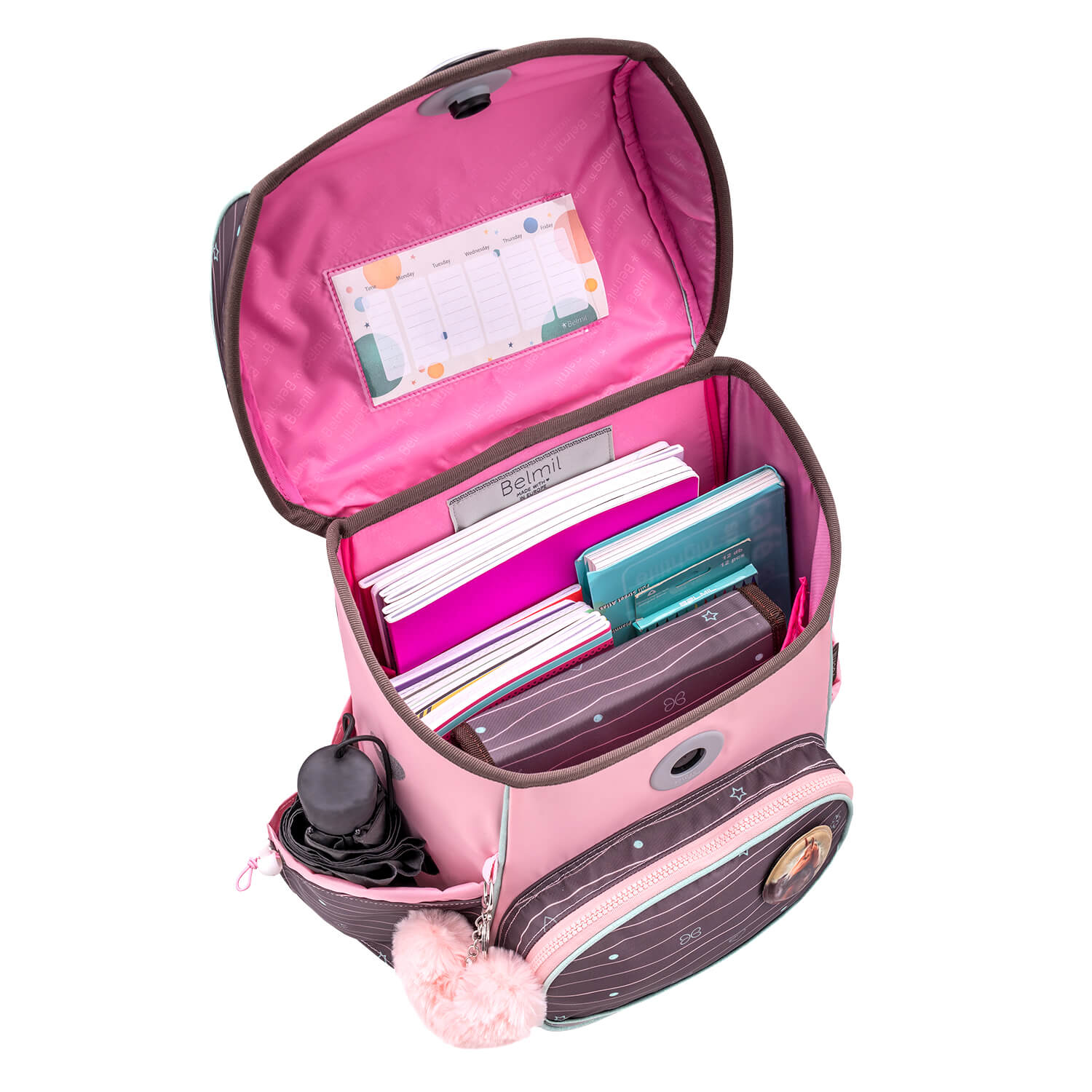 Rucksack Compact Plus Premium Schulranzen Set 5-teile Mint Federtasche Rucksack Compact Plus Premium Schulranzen Set 5-teile Mint Federtasche