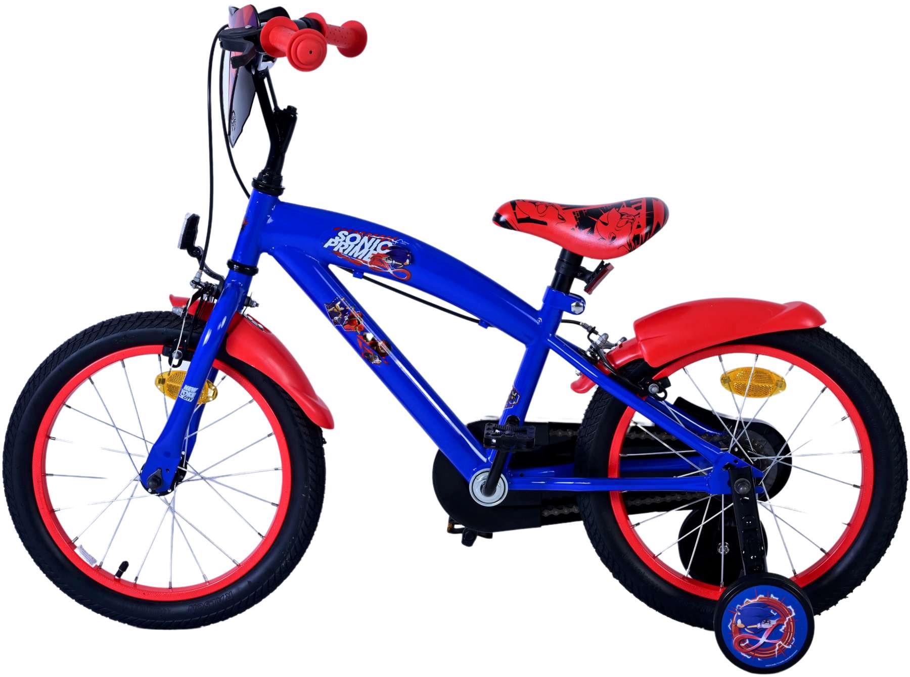 Kinderfahrrad Sonic Prime Fahrrad Jungen 16 Zoll Kinderrad in Blau Rot