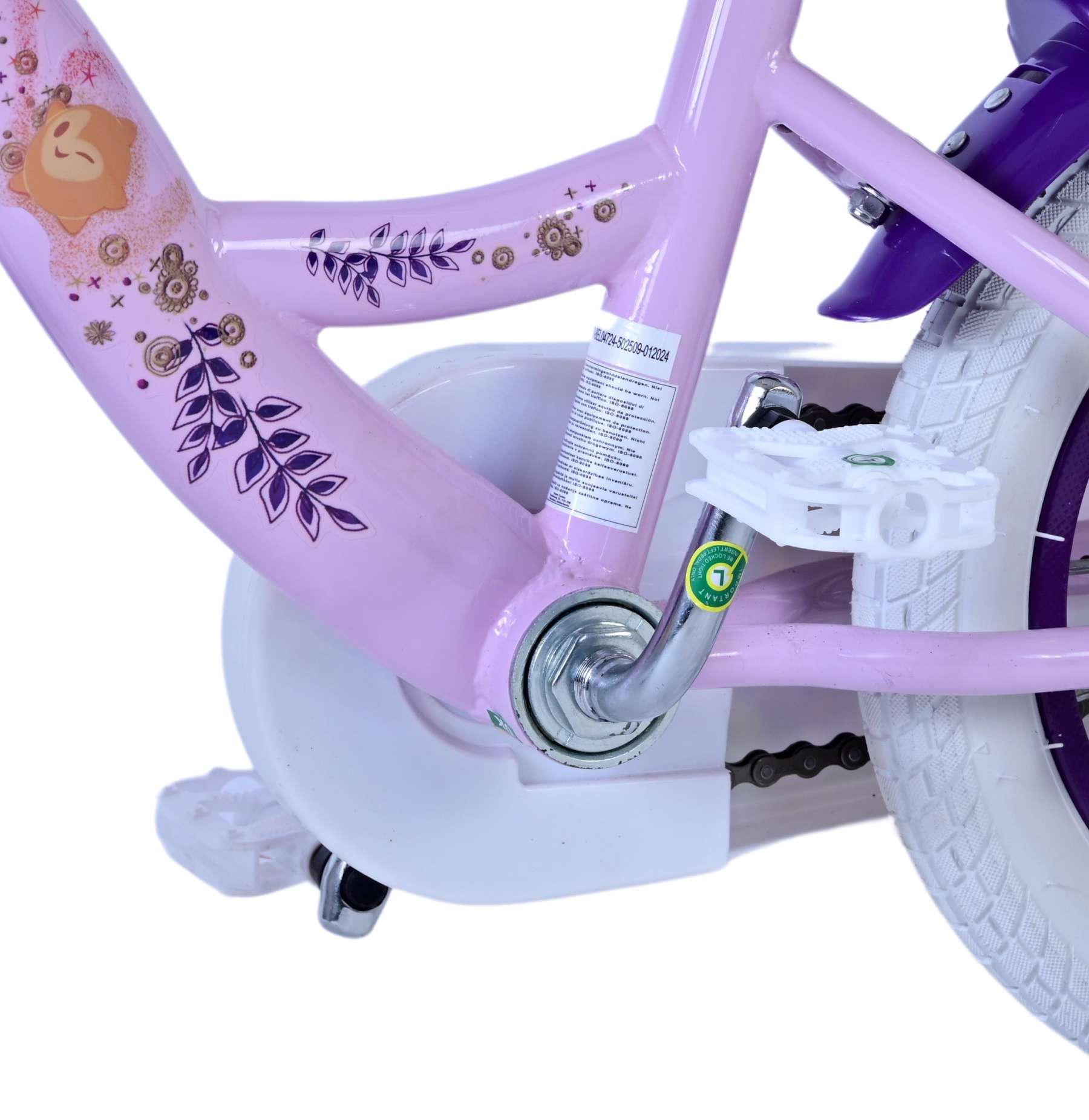 Kinderfahrrad Disney Wish Fahrrad für Mädchen 12 Zoll Lila Kinderrad