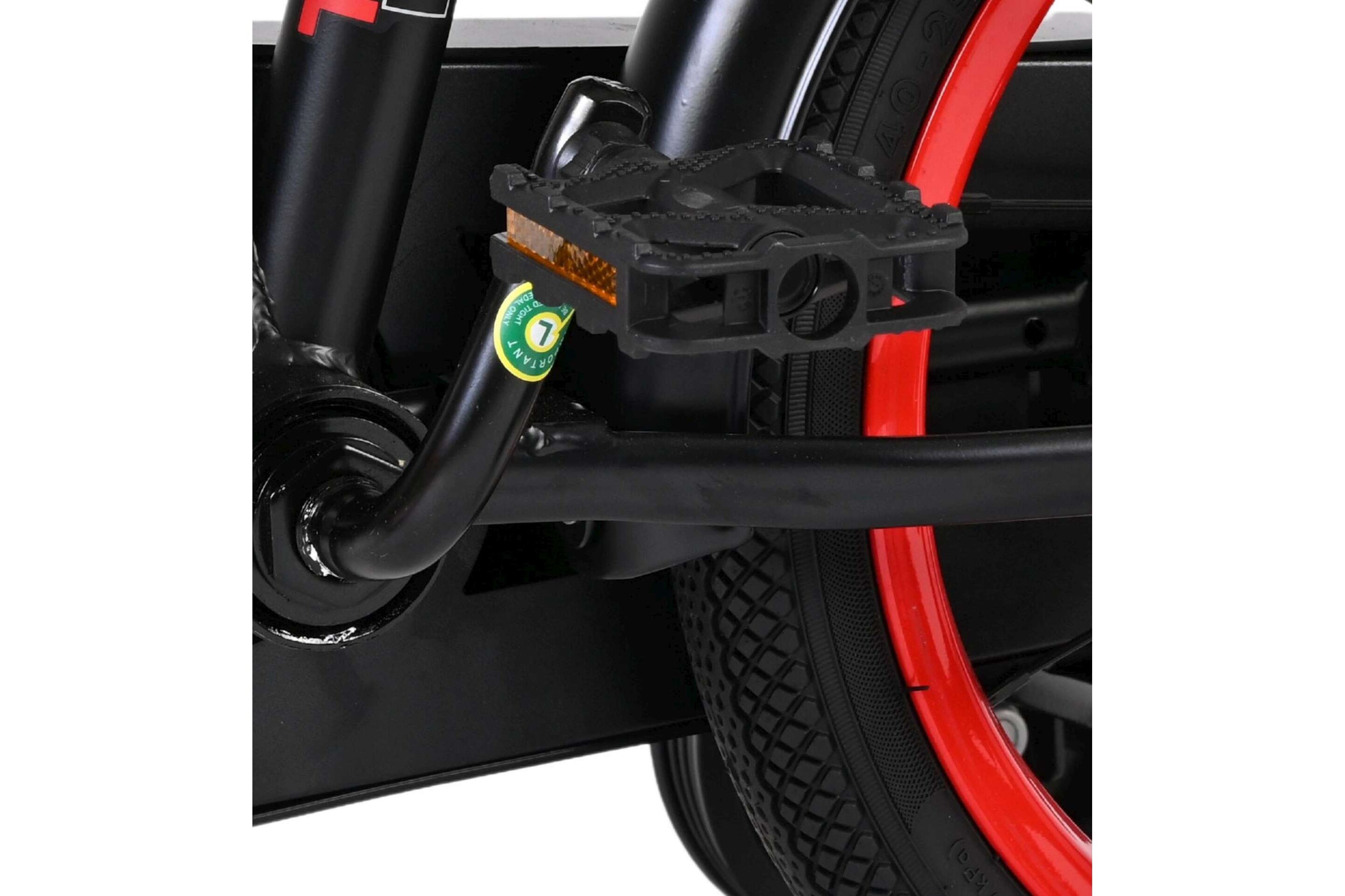 Volare Kinderfahrrad Thombike für Jungen 14 Zoll Kinderrad in Schwarz Rot
