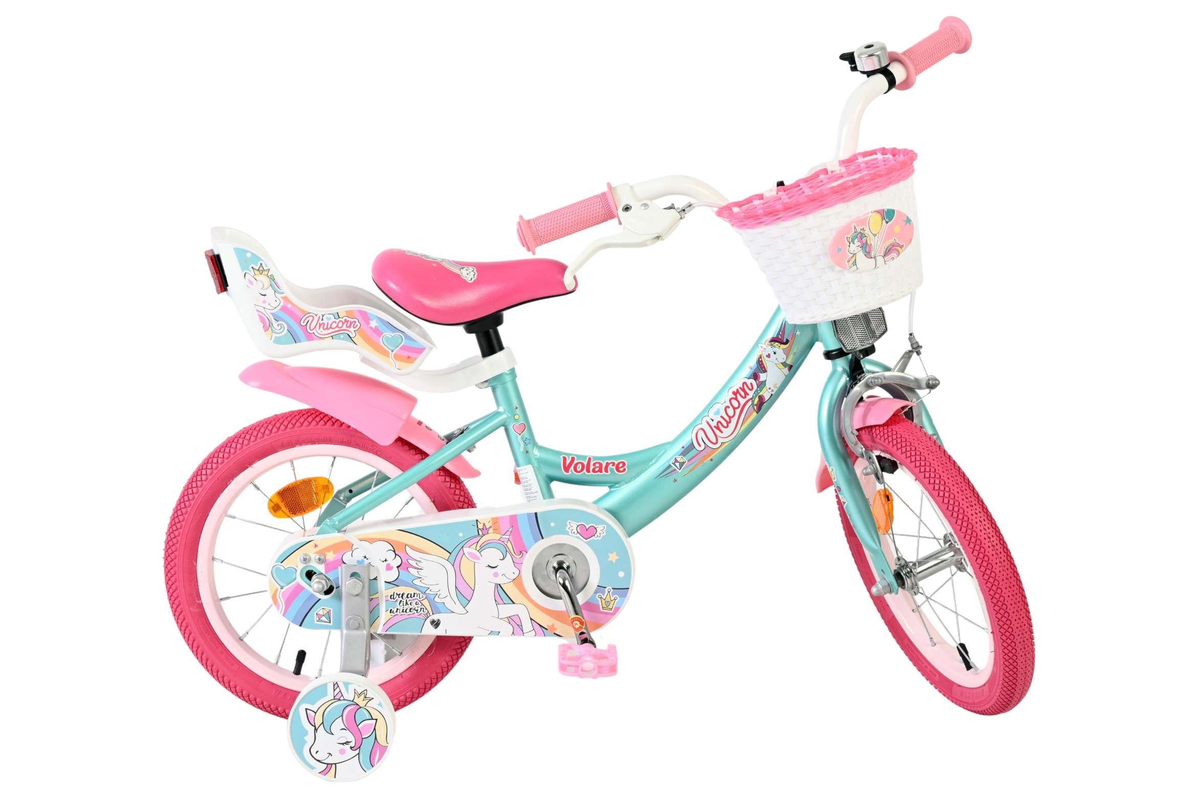 Volare Kinderfahrrad Unicorn für Mädchen 14 Zoll Kinderrad in Grün Volare Kinderfahrrad Unicorn für Mädchen 14 Zoll Kinderrad in Grün