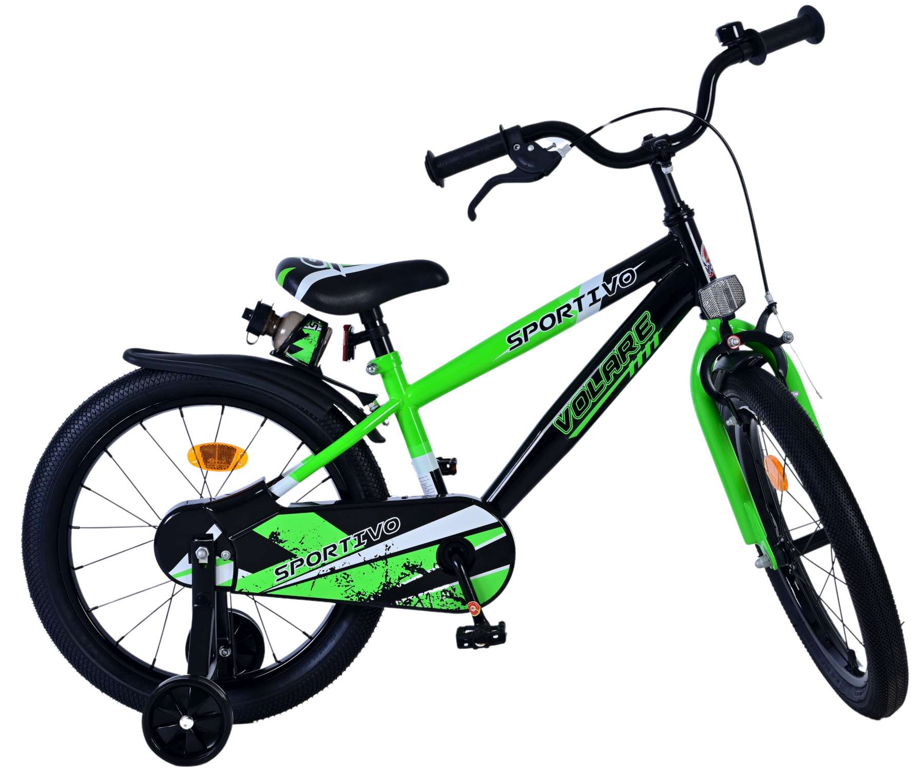 Kinderfahrrad Rocky Fahrrad für Jungen 18 Zoll Kinderrad Grün Schwarz