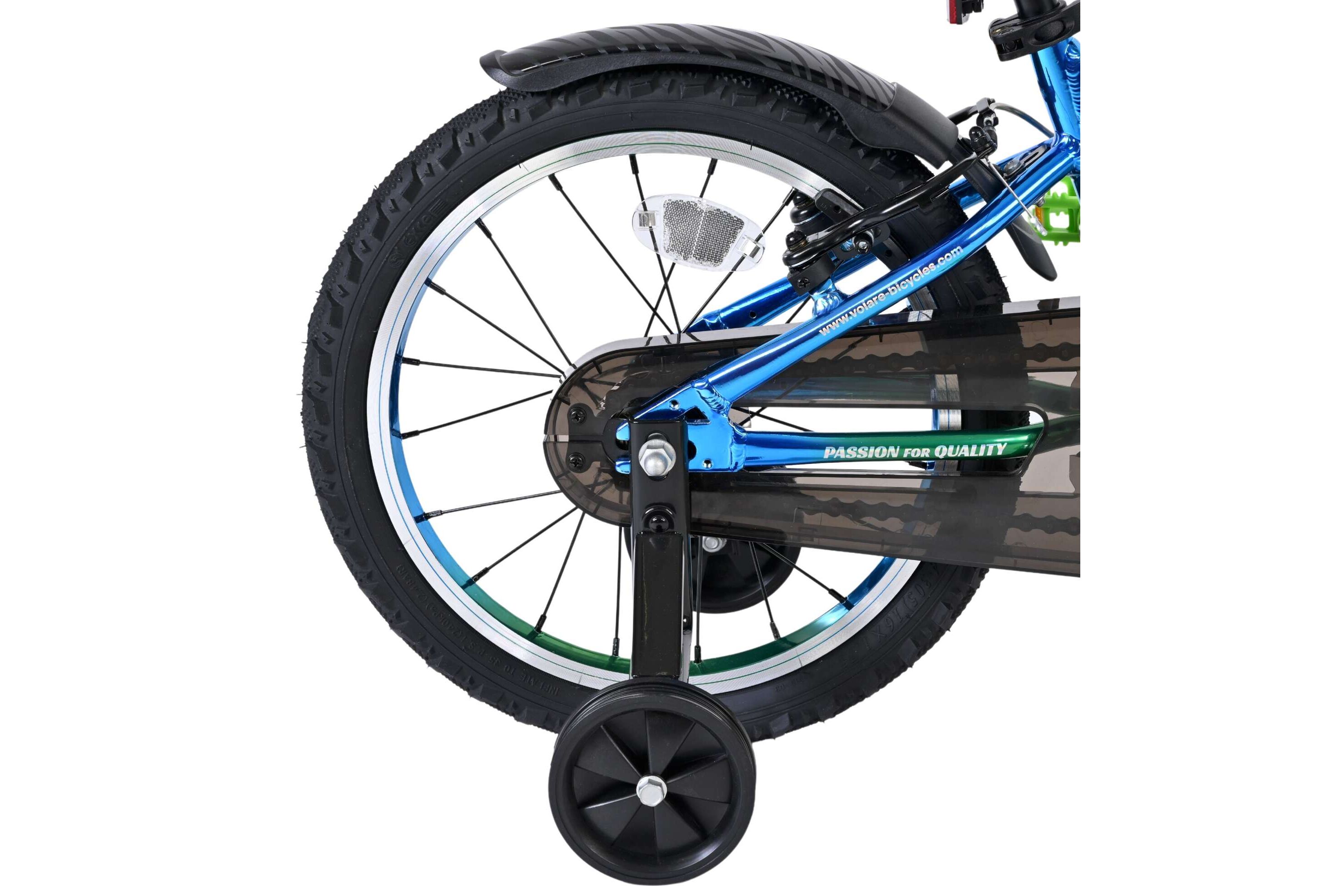 Volare Kinderfahrrad Chrome für Jungen 16 Zoll Kinderrad in Blaugrün, Zwei Handbremsen