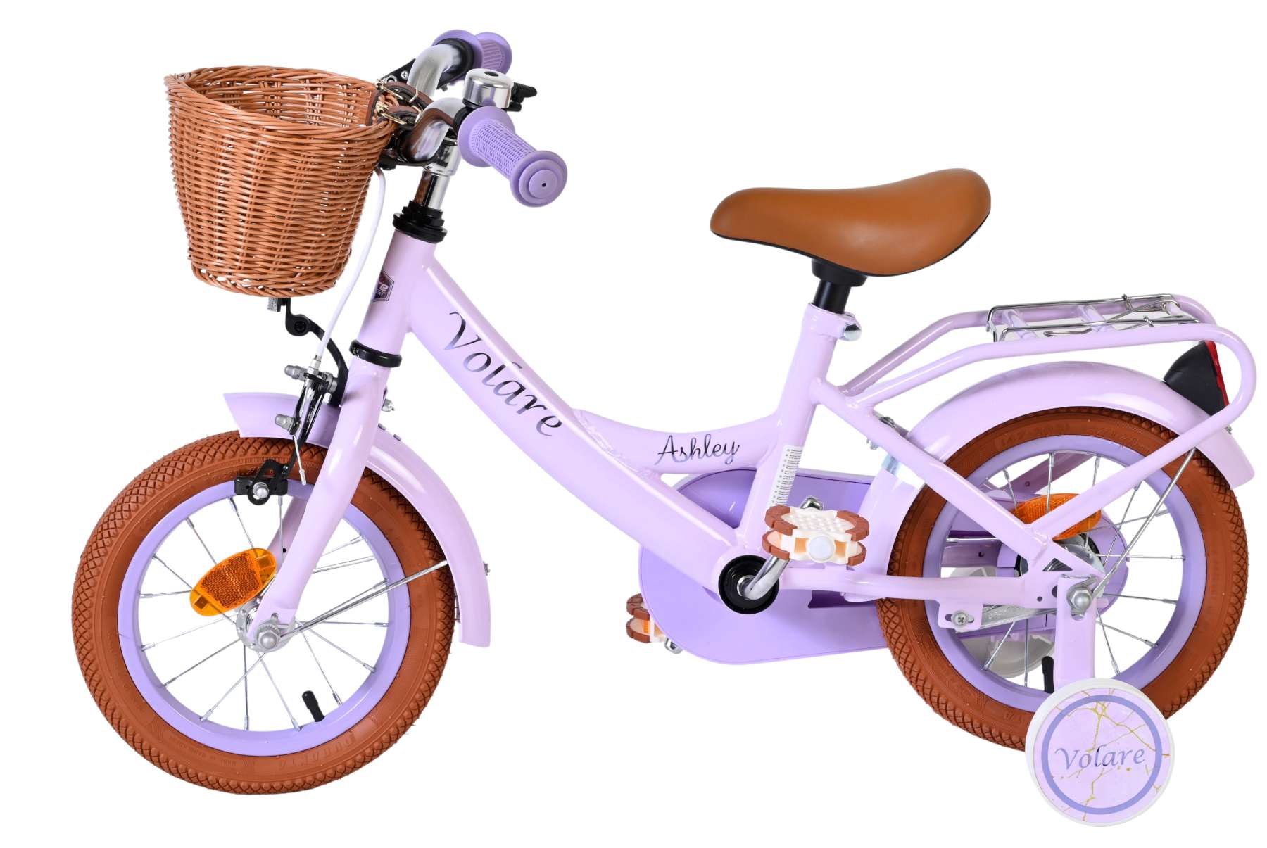 Volare Kinderfahrrad Ashley für Mädchen 12 Zoll Kinderrad in Lila