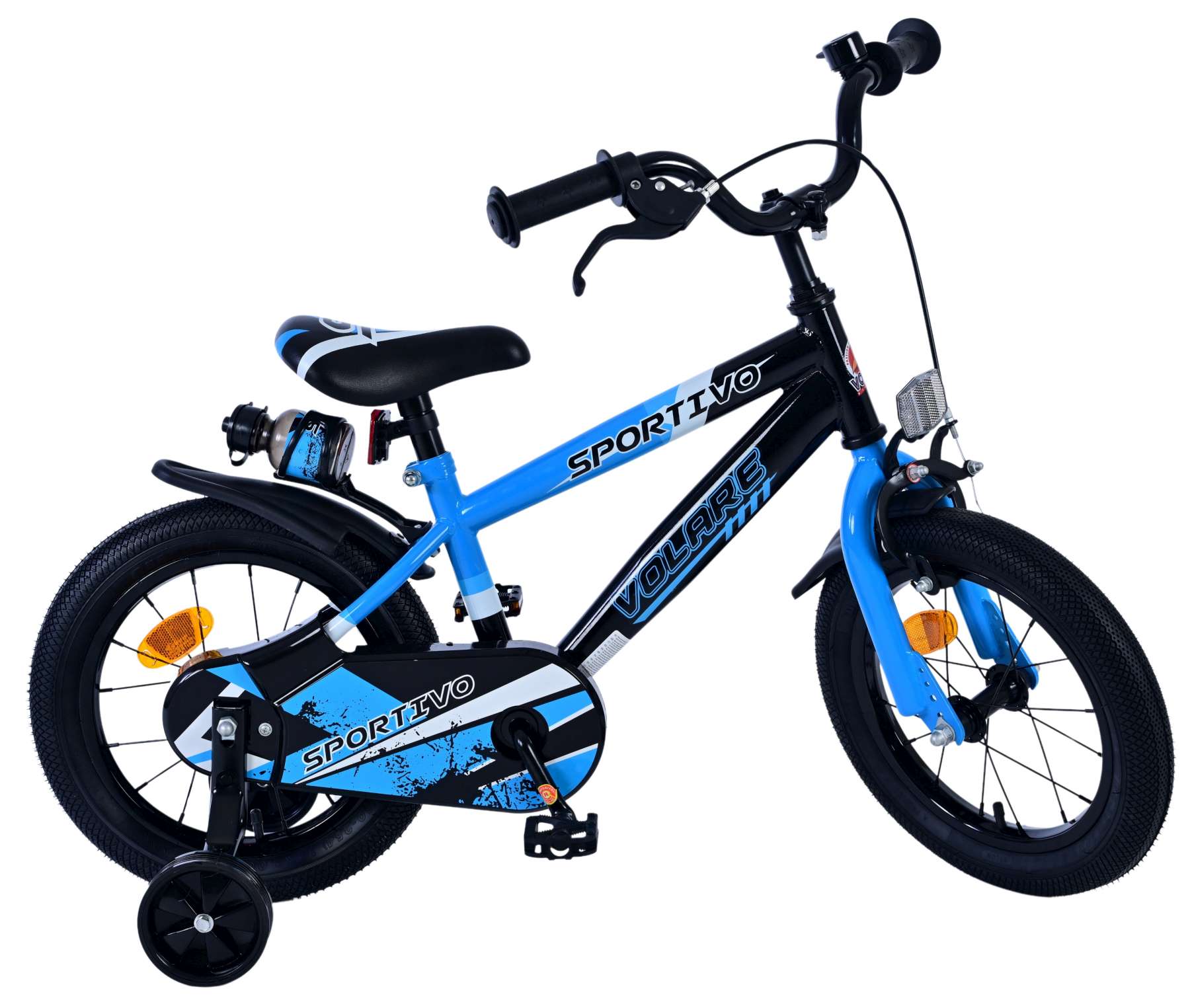 Kinderfahrrad Sportivo für Jungen 14 Zoll Kinderrad Schwarz Blau