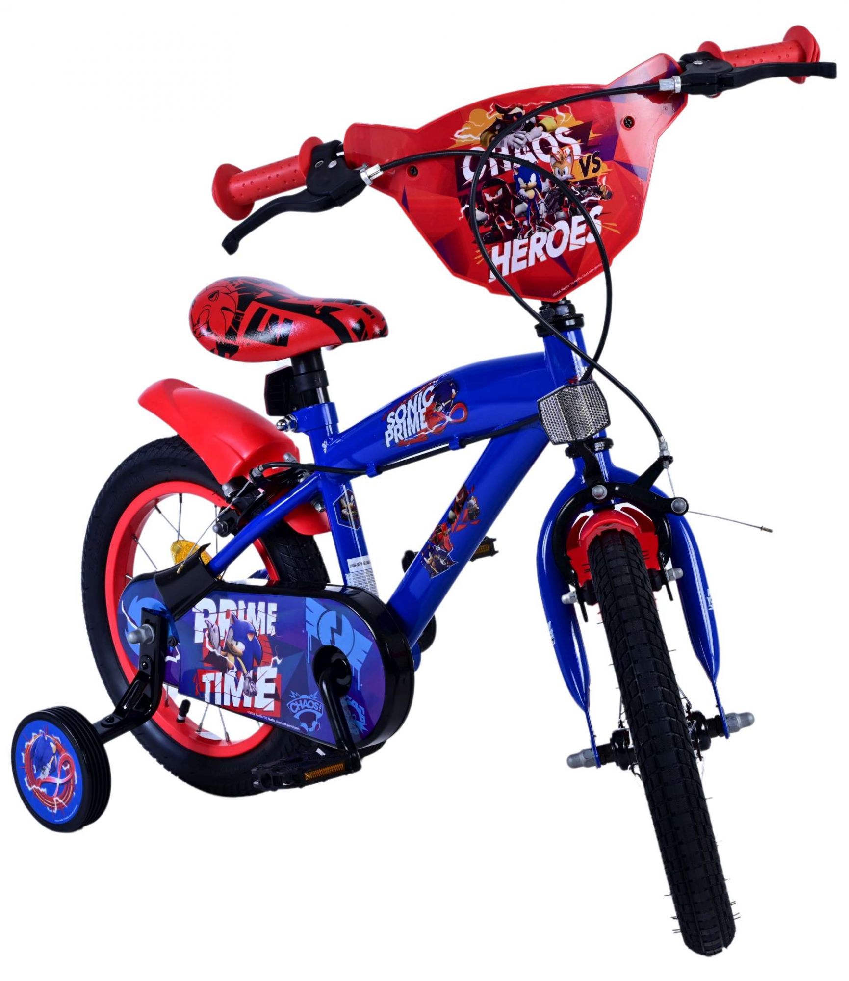 Kinderfahrrad Sonic Prime für Jungen 14 Zoll Kinderrad in Blau Rot