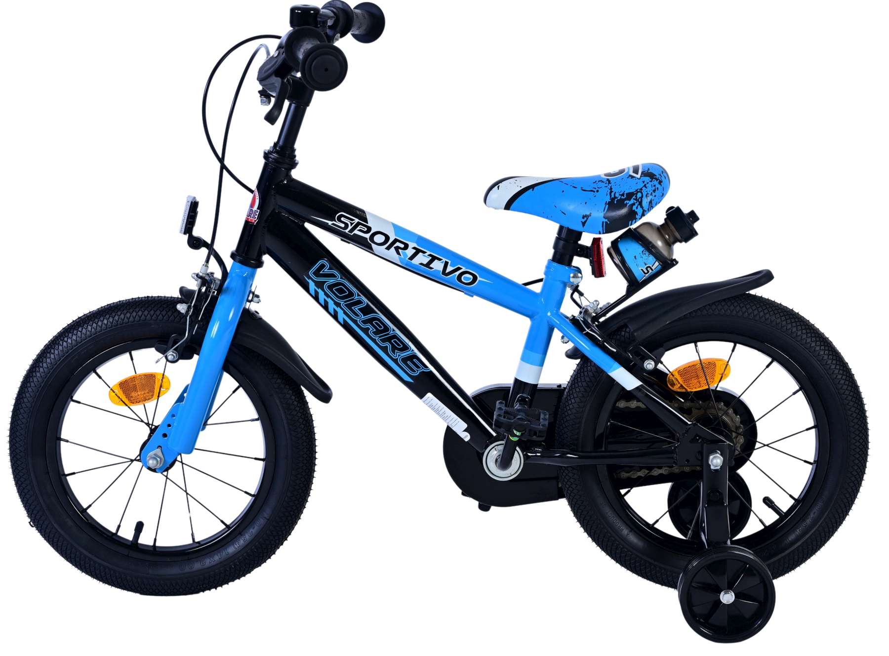 Kinderfahrrad Sportivo für Jungen 14 Zoll Kinderrad Blau Schwarz