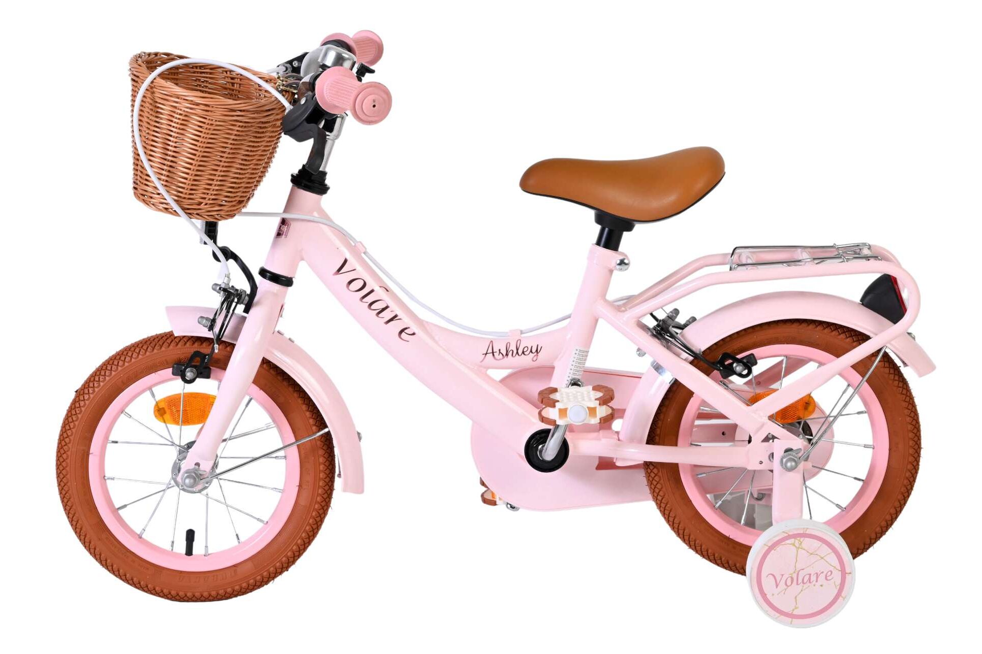 Kinderfahrrad Ashley für Mädchen 12 Zoll Kinderrad in Rosa, Zwei Handbremsen