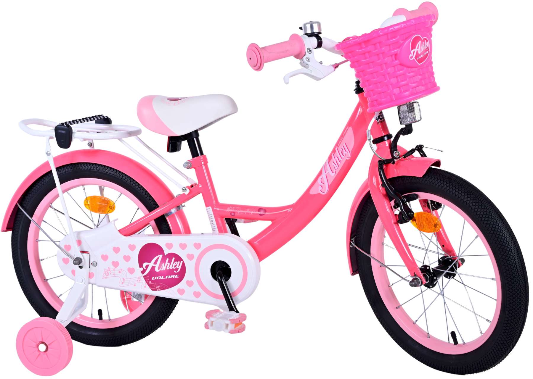 Kinderfahrrad Ashley Fahrrad für Mädchen 16 Zoll Kinderrad in Rosa/Rot
