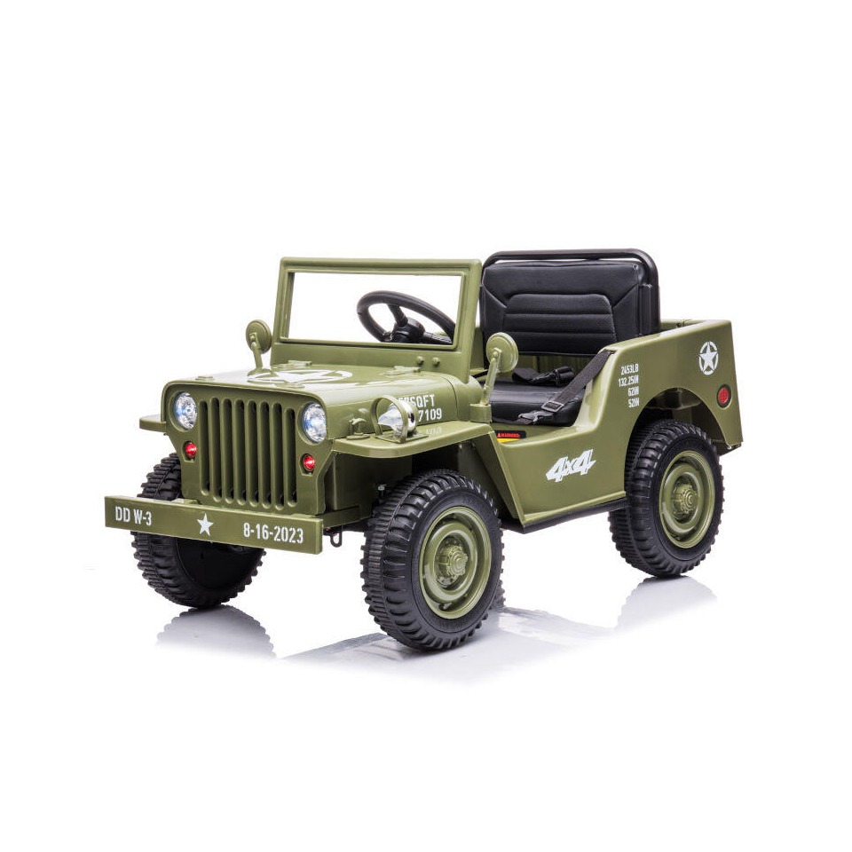 ES-Toys Kinderfahrzeug – Elektro Auto Offroad mit 12V7A Akku und 4x35W Motoren „Militär Grün“ 2,4Ghz+Ledersitz+EVA ES-Toys Kinderfahrzeug – Elektro Auto Offroad mit 12V7A Akku und 4x35W Motoren „Militär Grün“ 2,4Ghz+Ledersitz+EVA