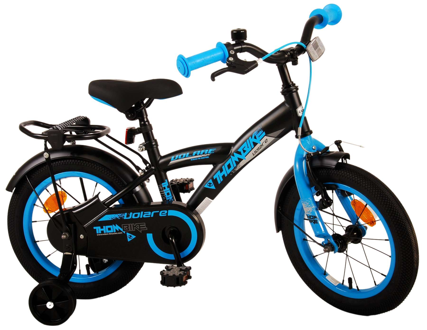 Kinderfahrrad Thombike für Jungen 14 Zoll Kinderrad in Schwarz Blau