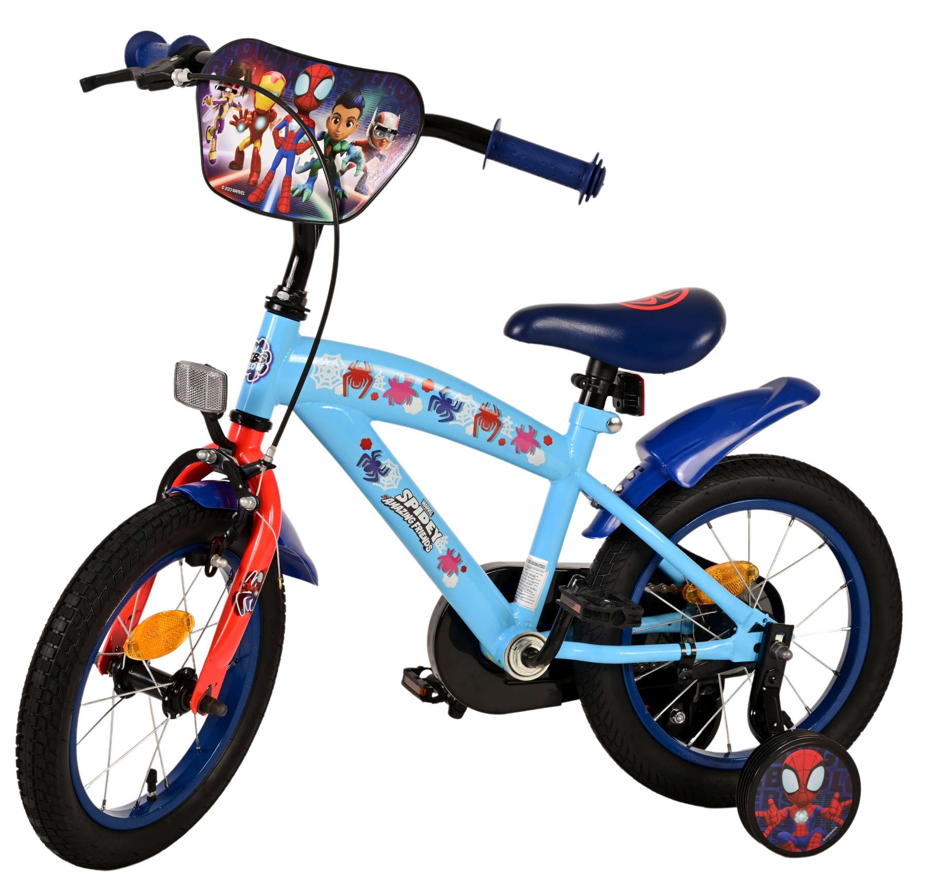 Kinderfahrrad Spidey für Jungen 14 Zoll Kinderrad in Blau Fahrrad