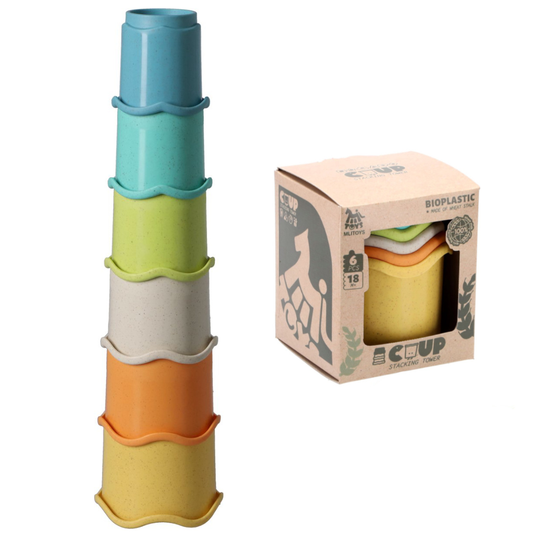 Stapelturm Stapelbecher Biokunststoff 6 Teile Stapelturm Stapelbecher Biokunststoff 6 Teile