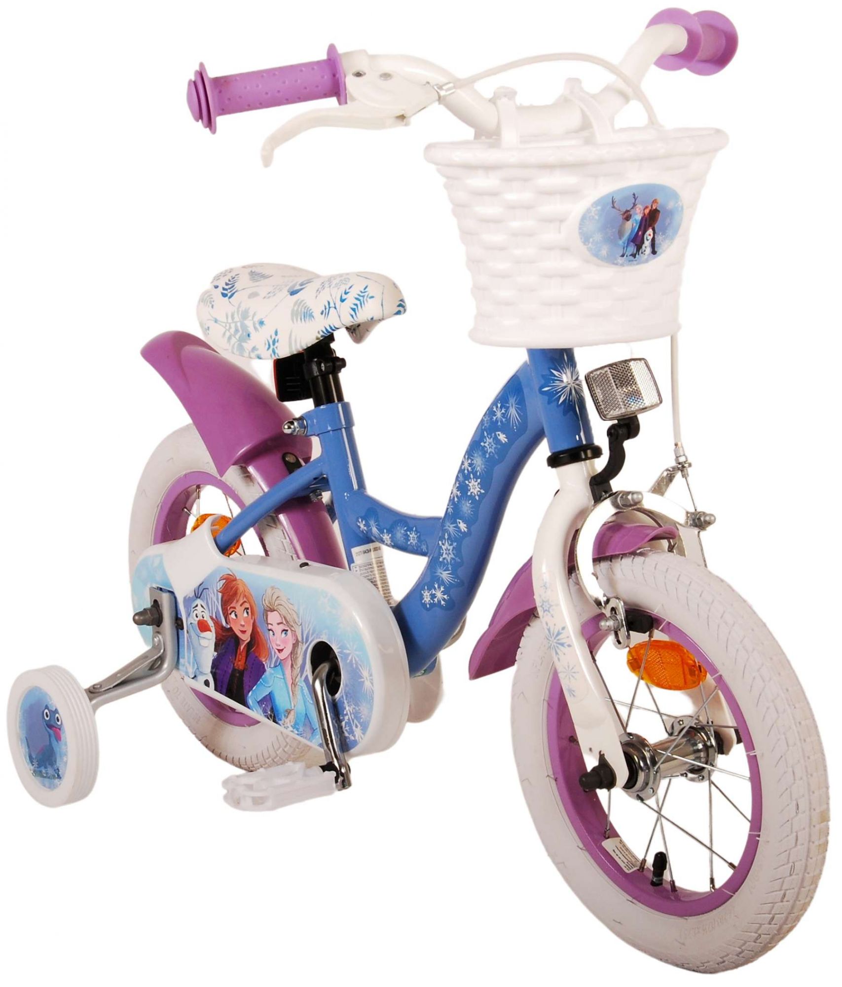 Kinderfahrrad Disney Frozen 2 für Mädchen 12 Zoll Kinderrad Blau/Lila