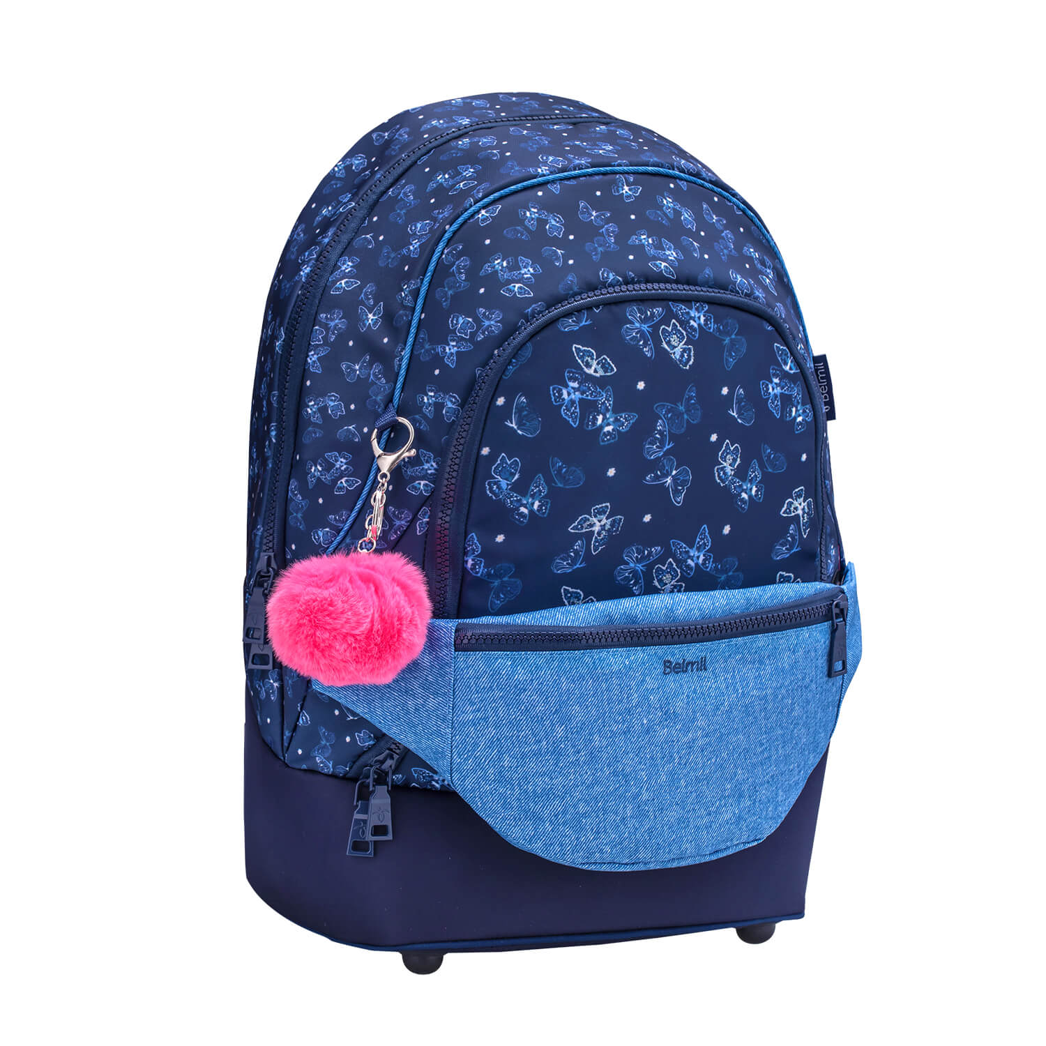 Rucksack 2-IN-1 Schultasche & Gürteltasche 2-teilig Ranzen Sapphire