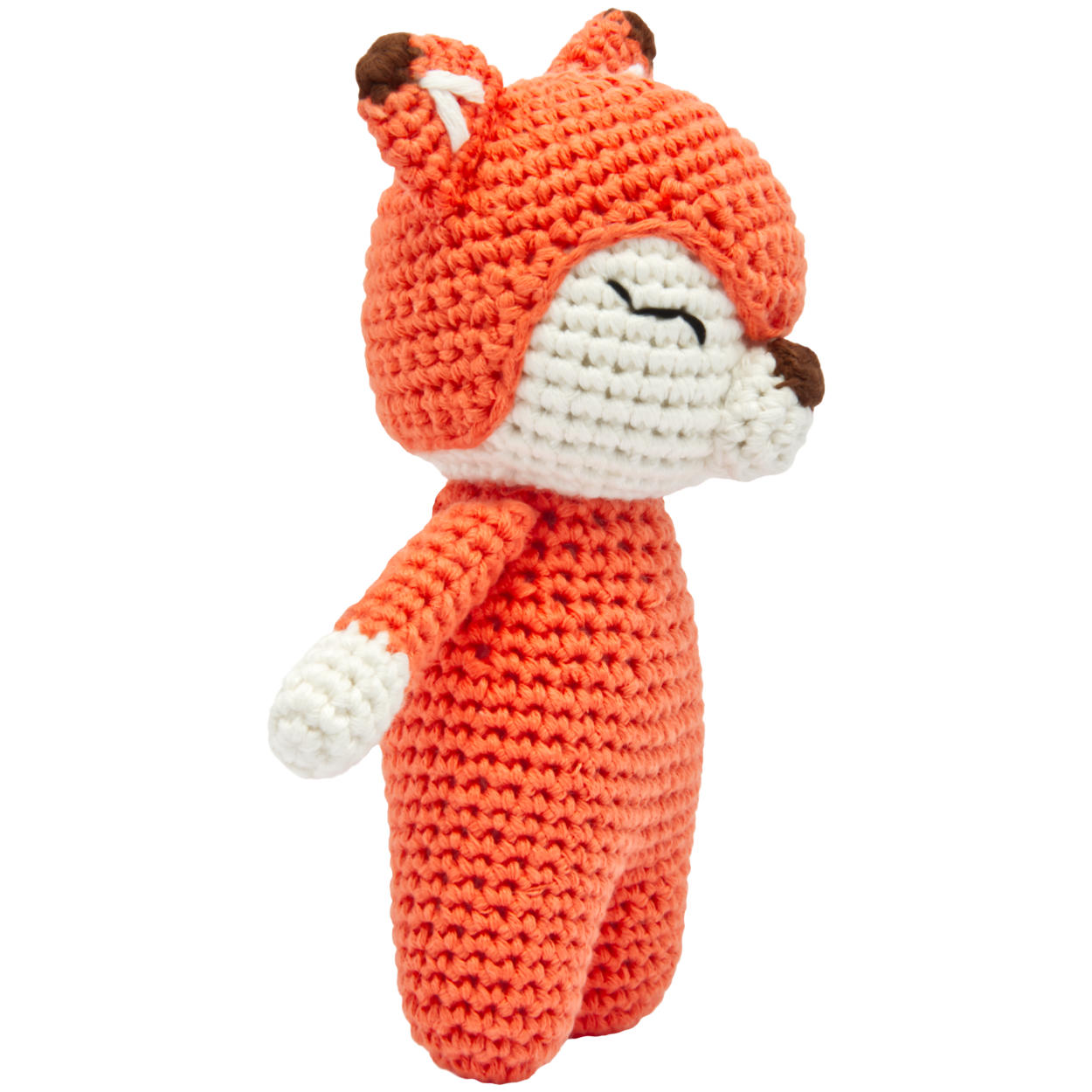 Handgestrickter Fuchs gehäkelt aus Baumwolle Spielzeug 15 cm Handgestrickter Fuchs gehäkelt aus Baumwolle Spielzeug 15 cm