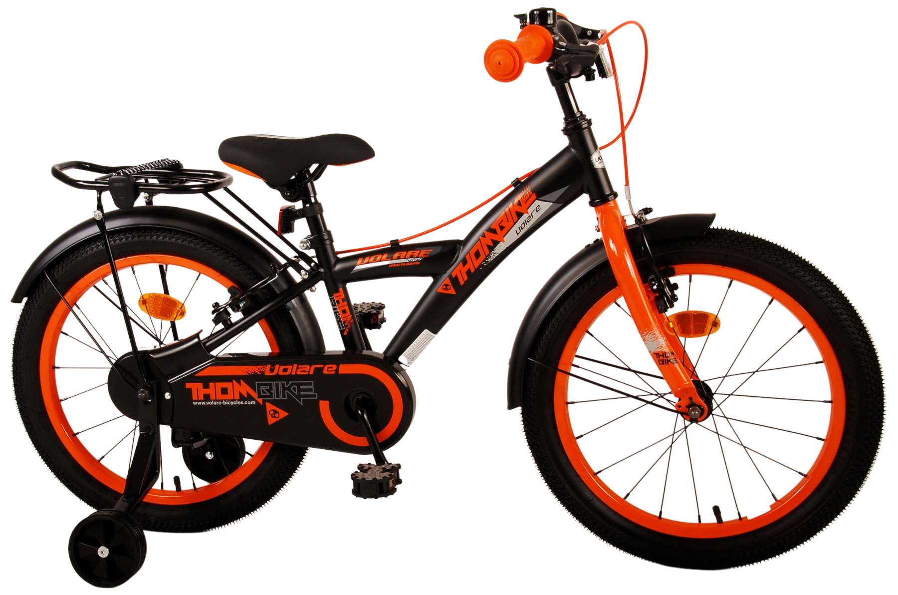 Kinderfahrrad Thombike für Jungen 18 Zoll Kinderrad in Schwarz Orange