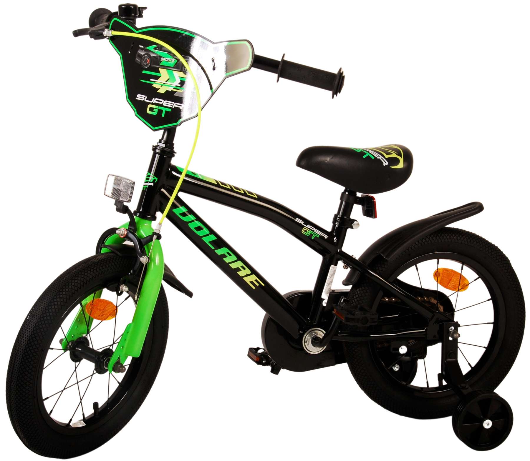 Kinderfahrrad Super GT für Jungen 14 Zoll Kinderrad in Grün Fahrrad