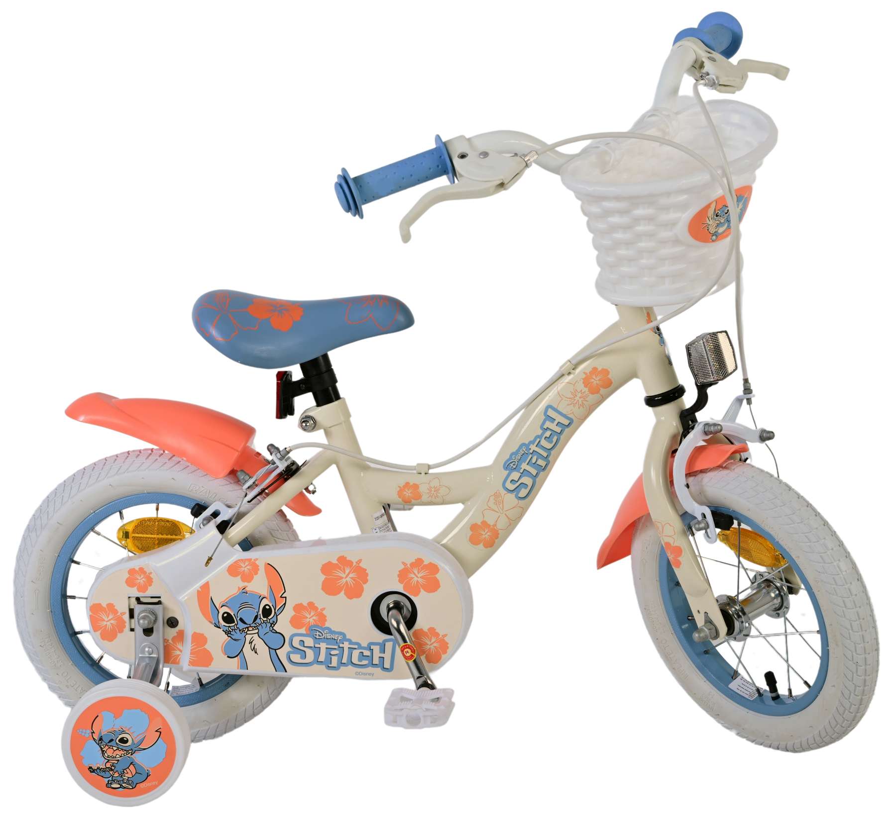 Kinderfahrrad Disney Stitch Mädchen 12 Zoll Kinderrad in Cremefarbend